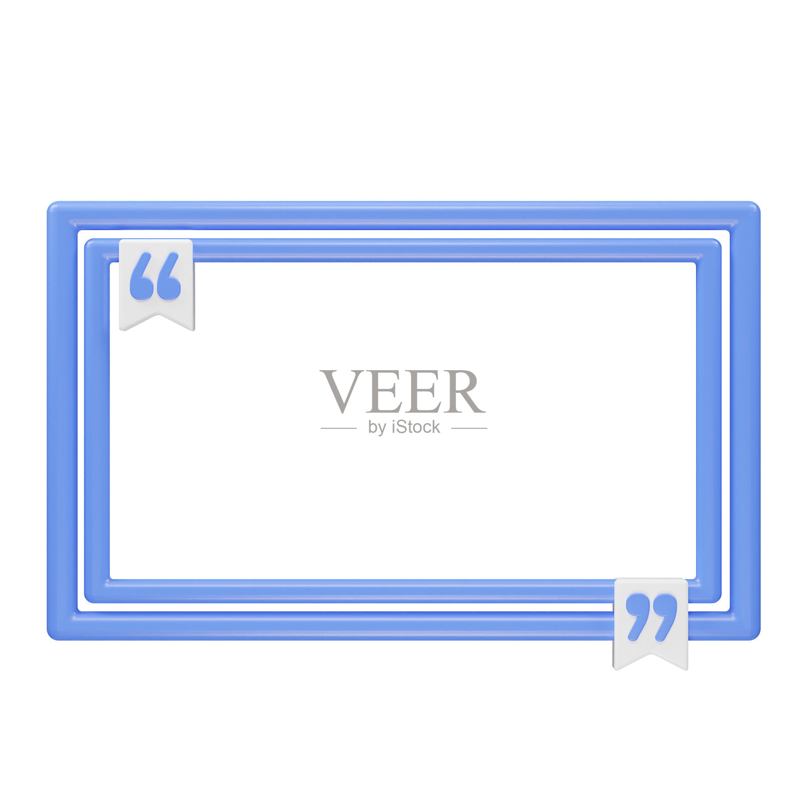 白色背景上的引用框模型图标元素照片摄影图片