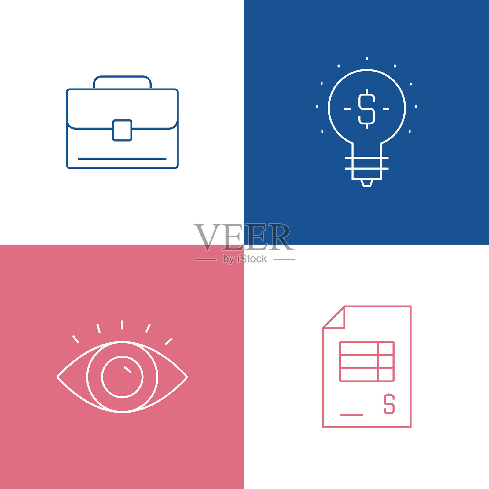 矢量插图业务相关的细线图标。可编辑的矢量中风。插画图片素材