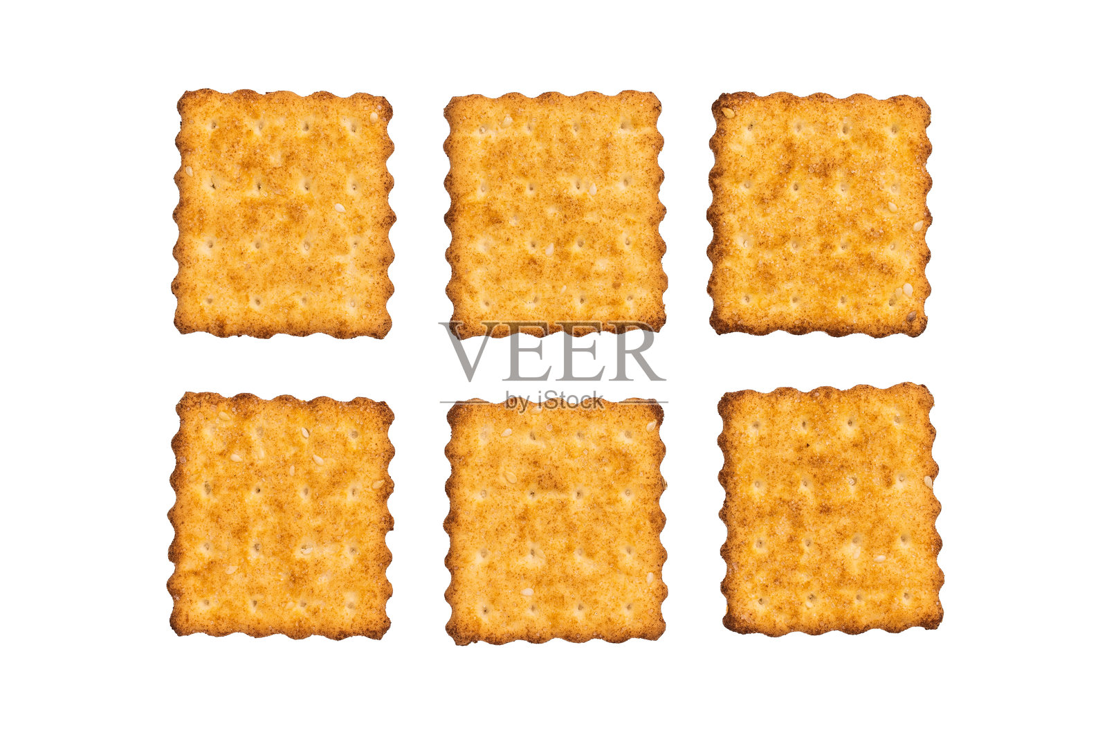 全麦咸味法式饼干，白色背景上的俯视图。照片摄影图片