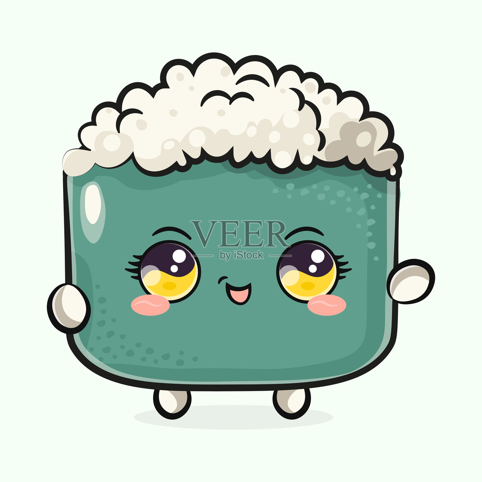 可爱搞笑的寿司在挥手插画图片素材