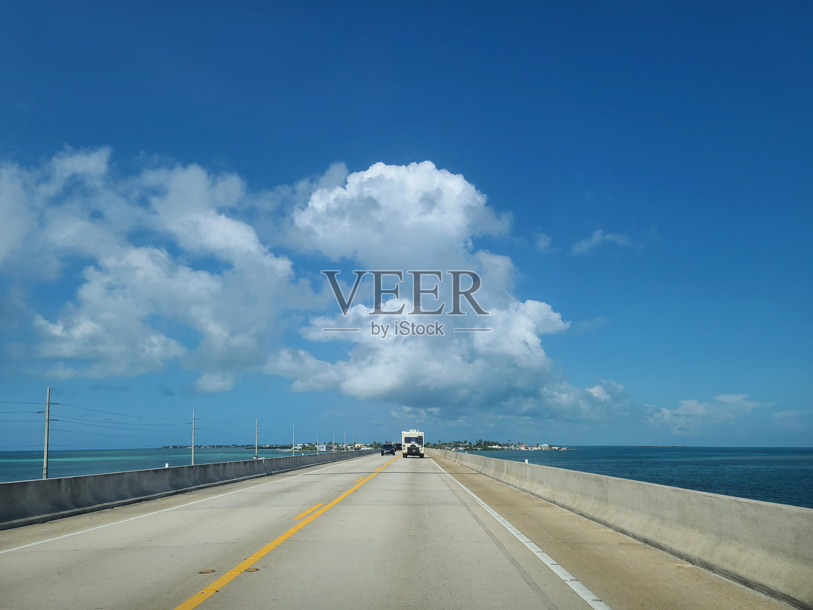 佛罗里达群岛沿海公路的美景照片摄影图片