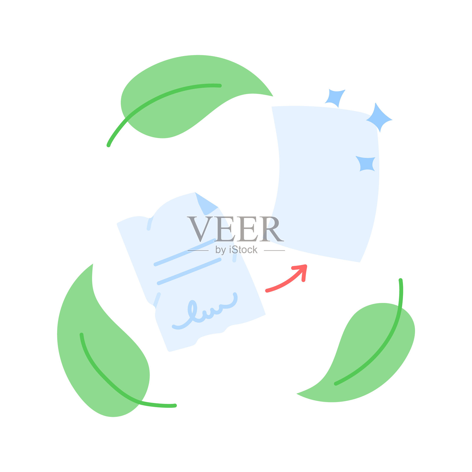 纸张回收插画图片素材