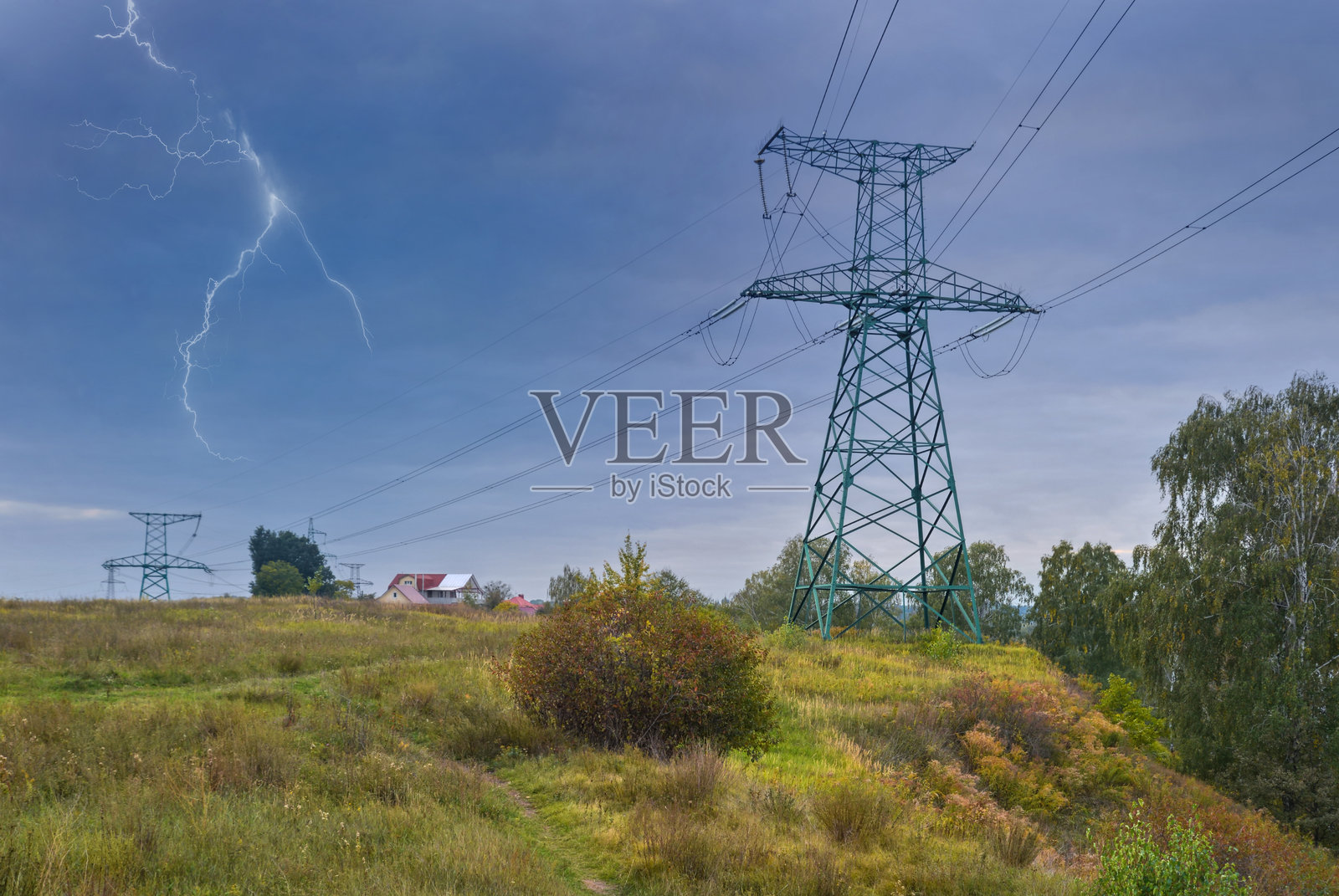 高架电力线照片摄影图片