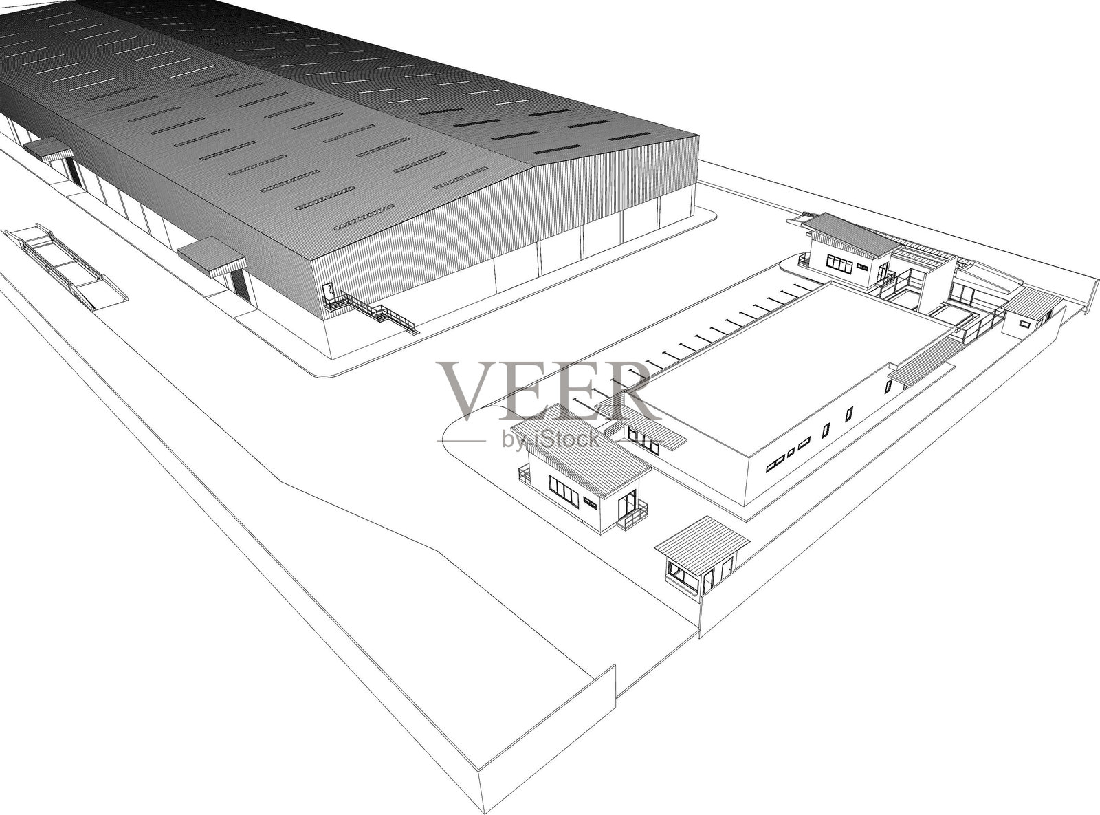工业项目的3D插图照片摄影图片