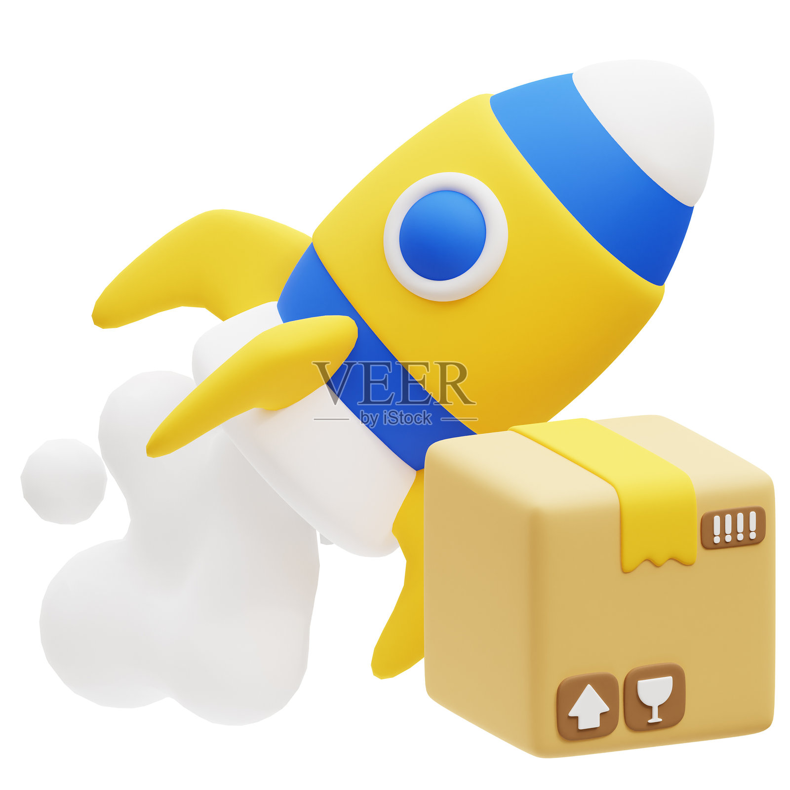 快递3D图标插图。照片摄影图片