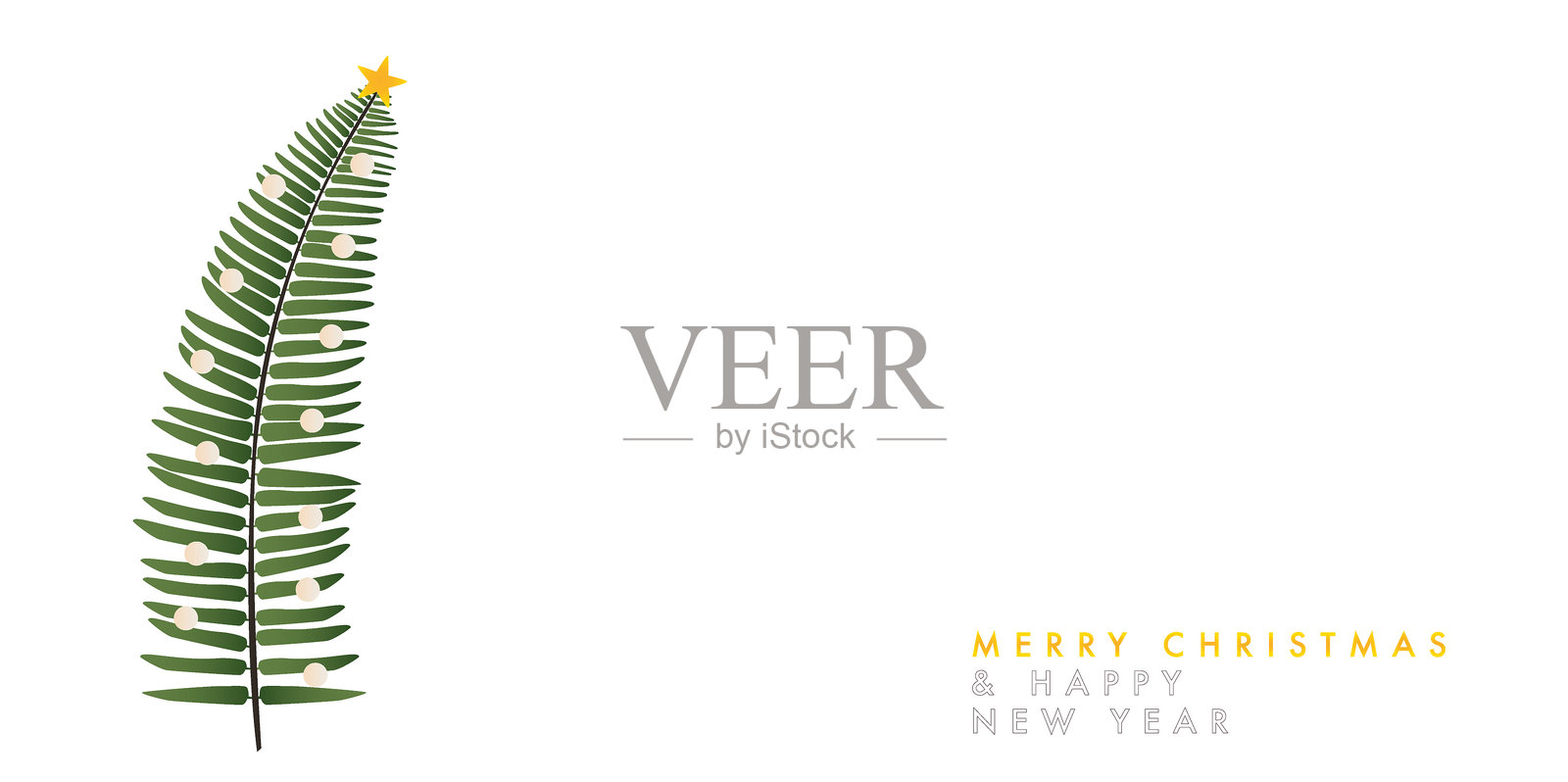 带有树枝的圣诞卡片插画图片素材