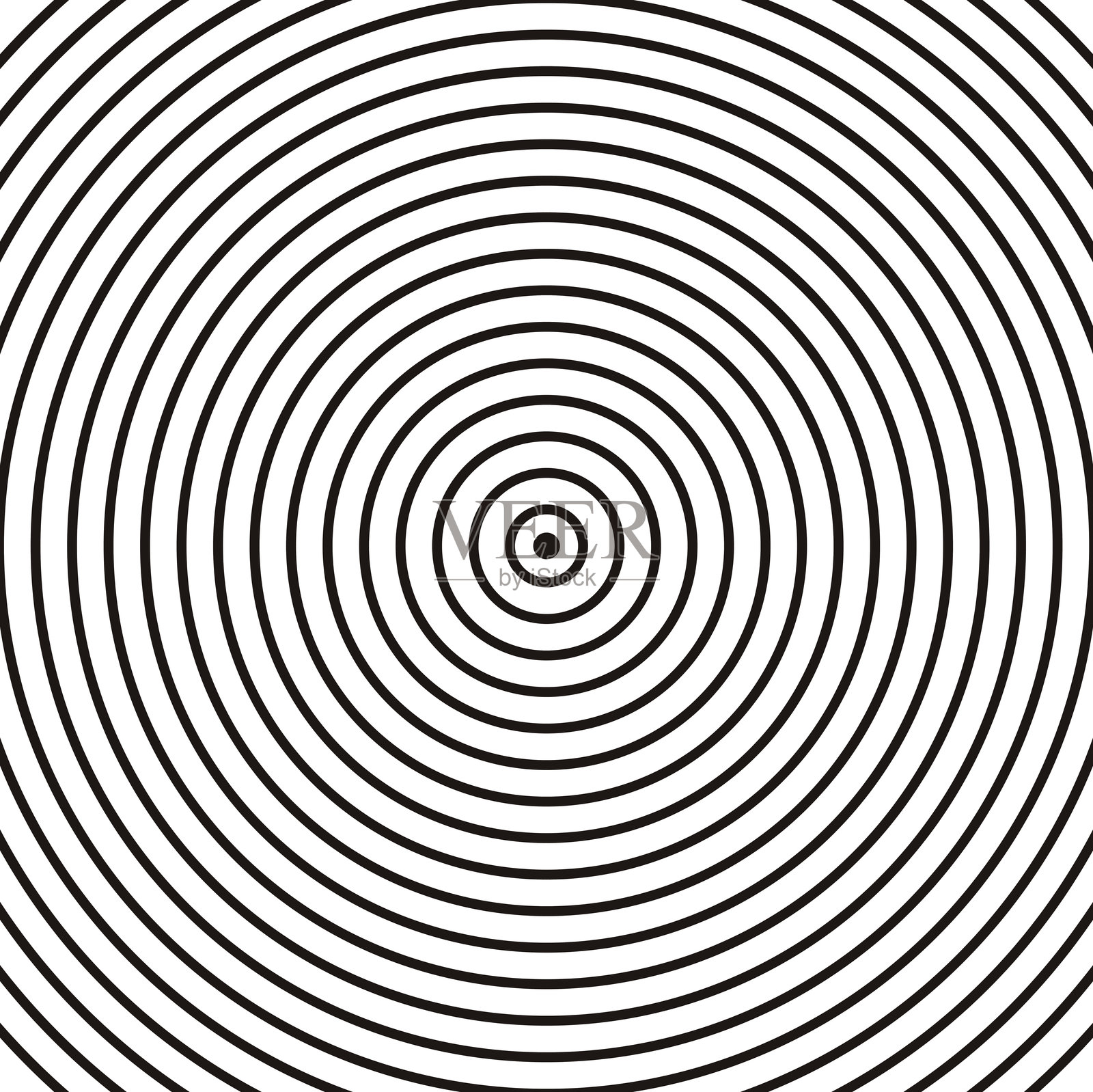 许多密集的同心黑白圆圈产生了催眠效果和视觉干扰。照片摄影图片