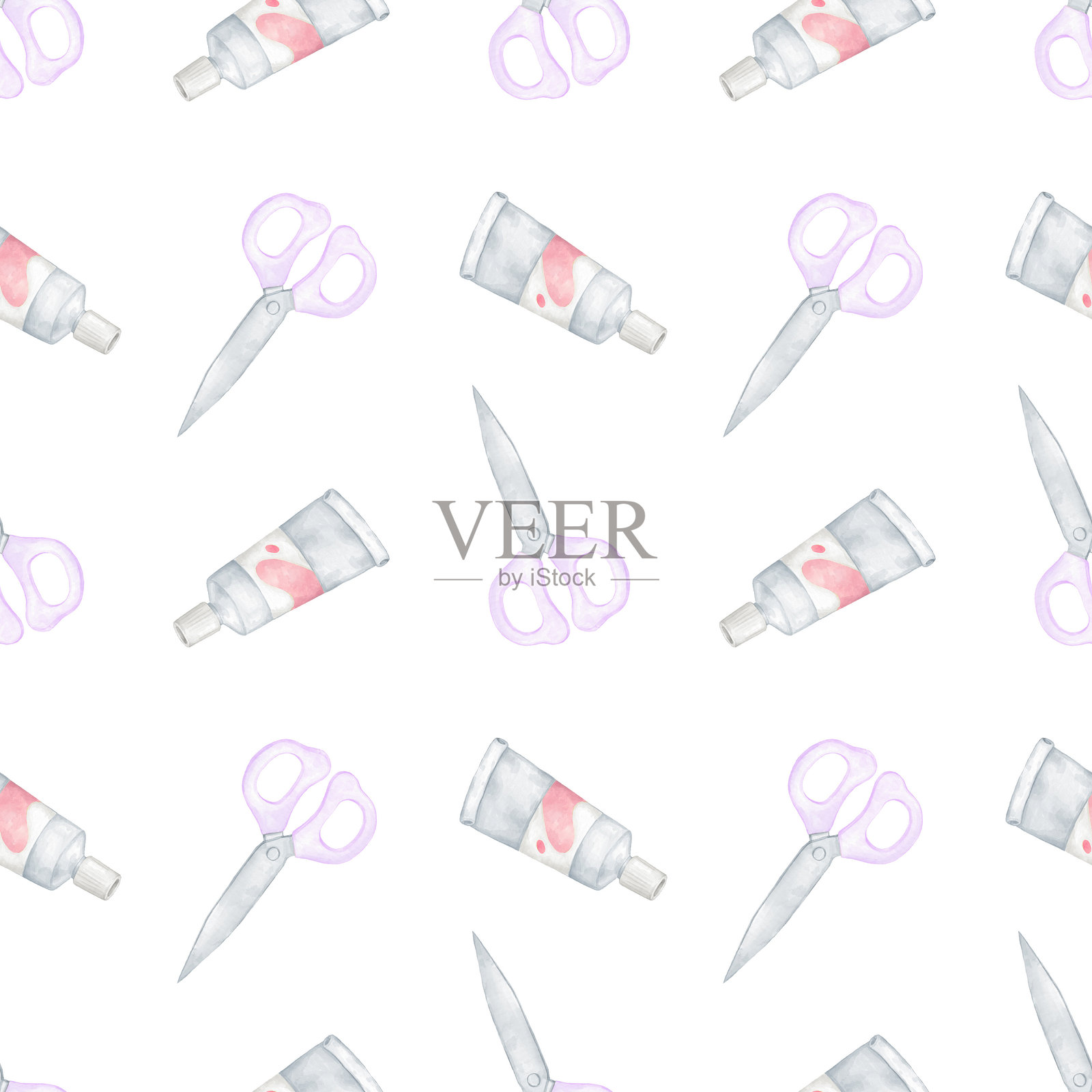 紫色剪刀，颜料照片摄影图片