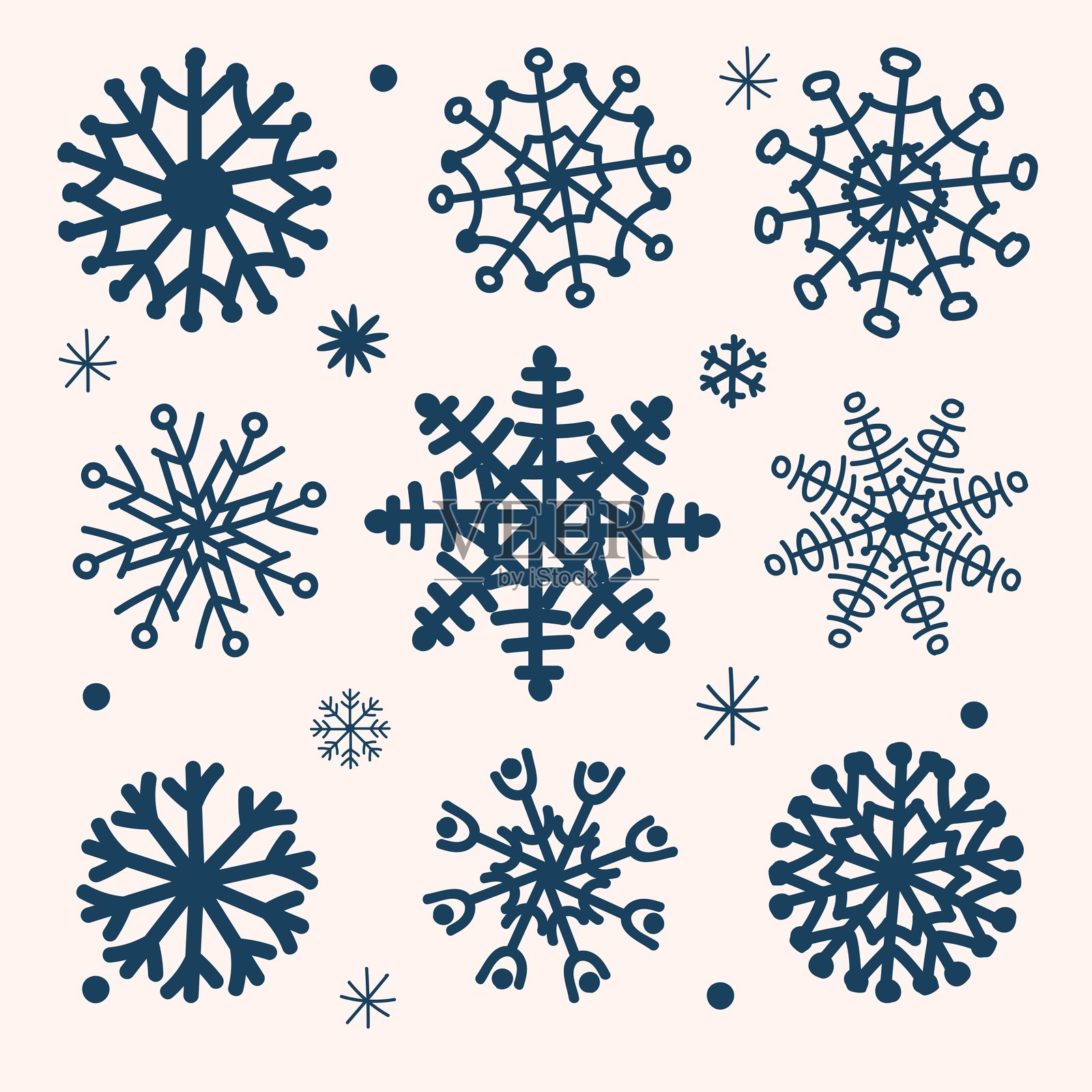 雪花插画图片素材