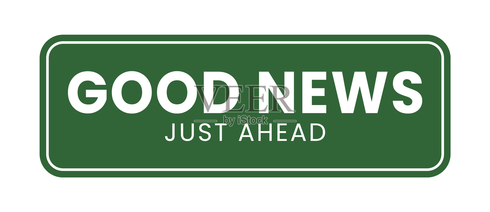 前方好消息标志、贴纸、标签、横幅、海报、模板插画图片素材