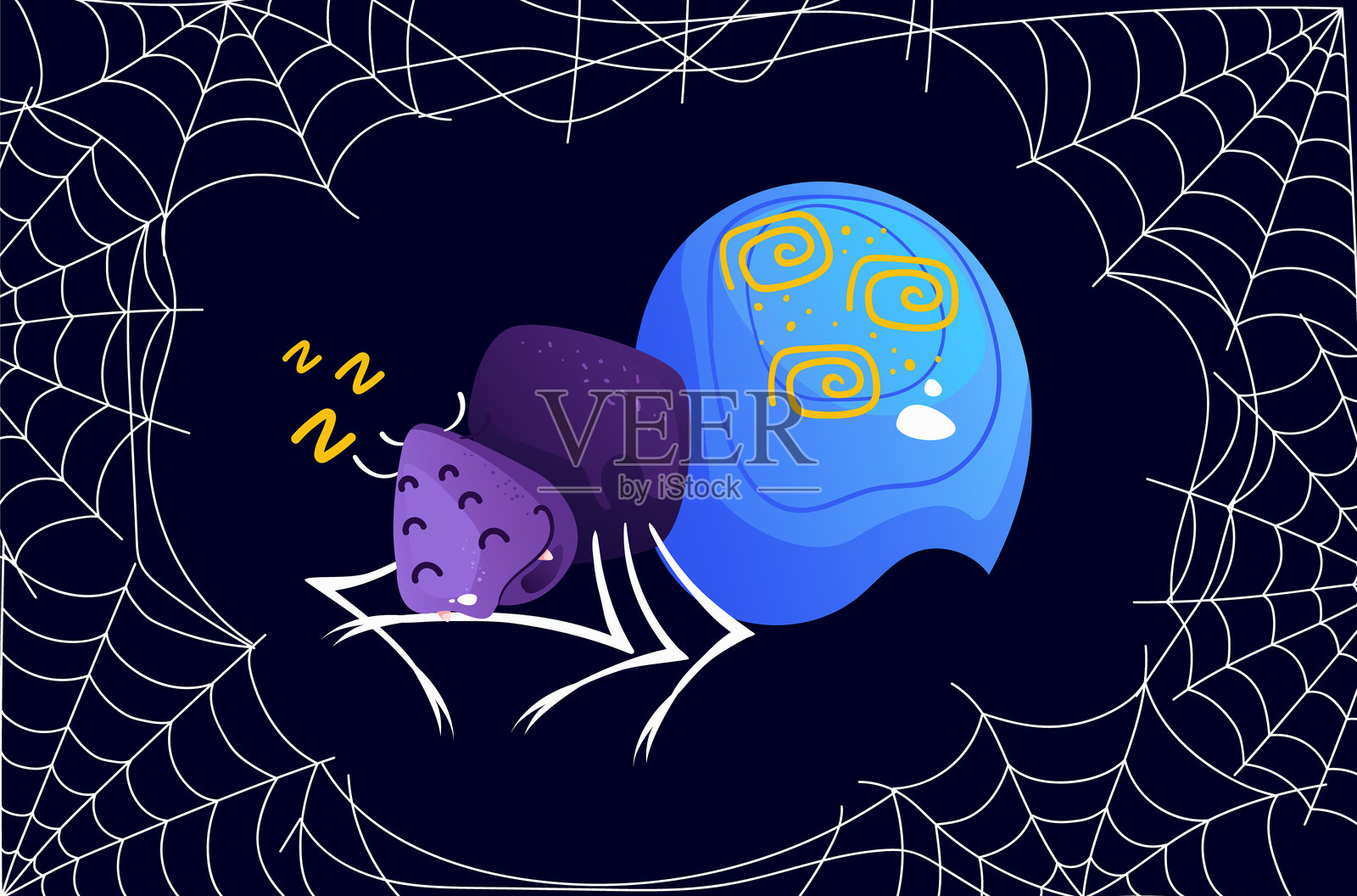 可爱的卡通蜘蛛角色，昆虫孤立概念。矢量图形设计插图元素插画图片素材