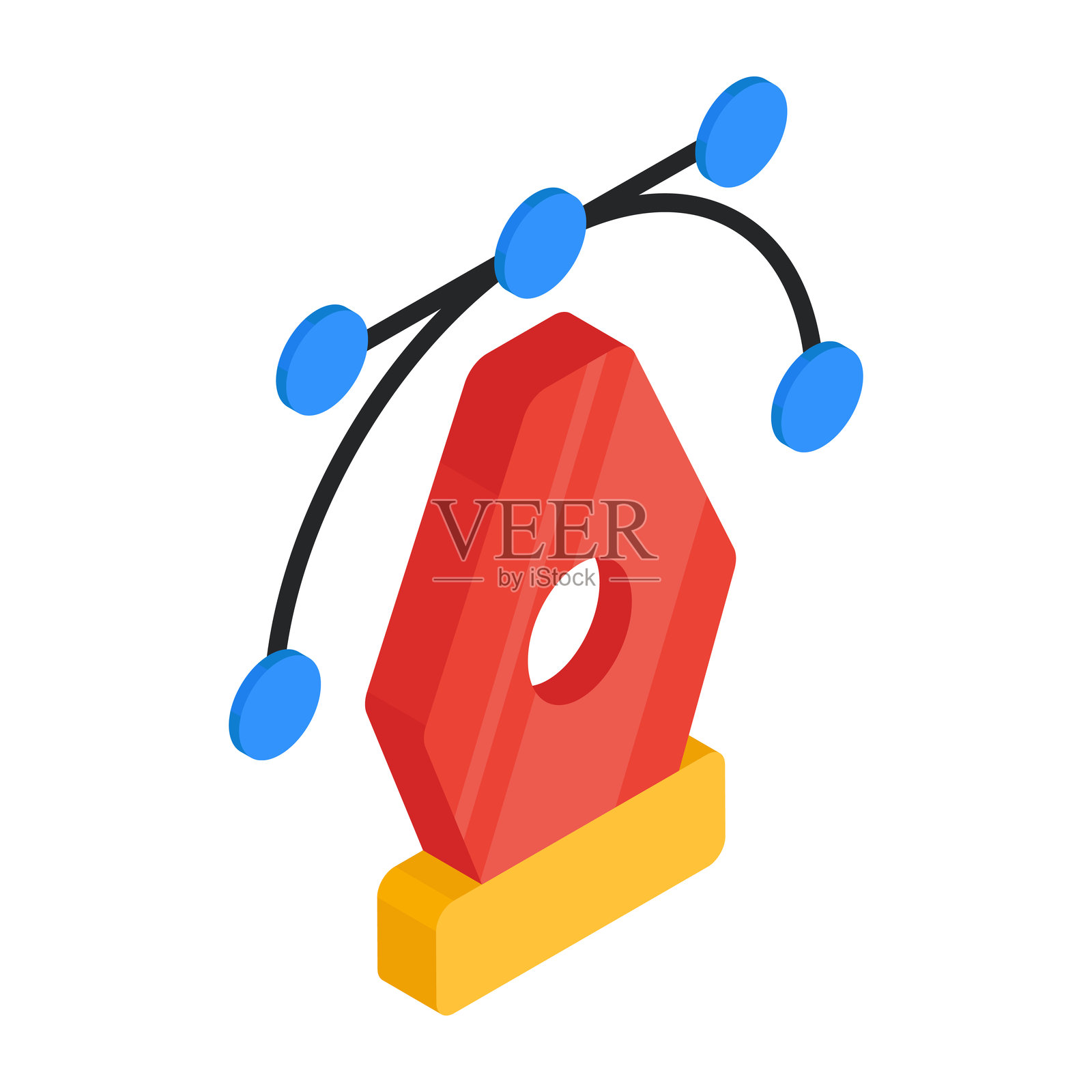 带节点的钢笔，贝塞尔工具图标插画图片素材