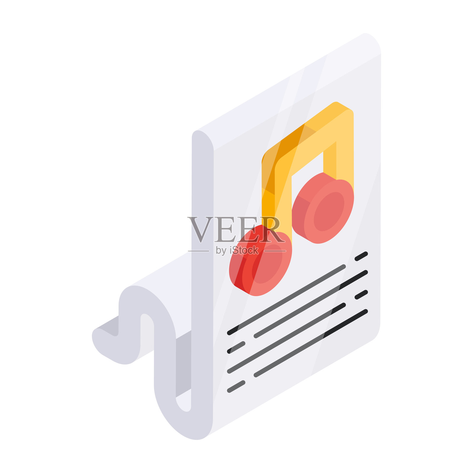 可编辑的音乐文件设计图标插画图片素材