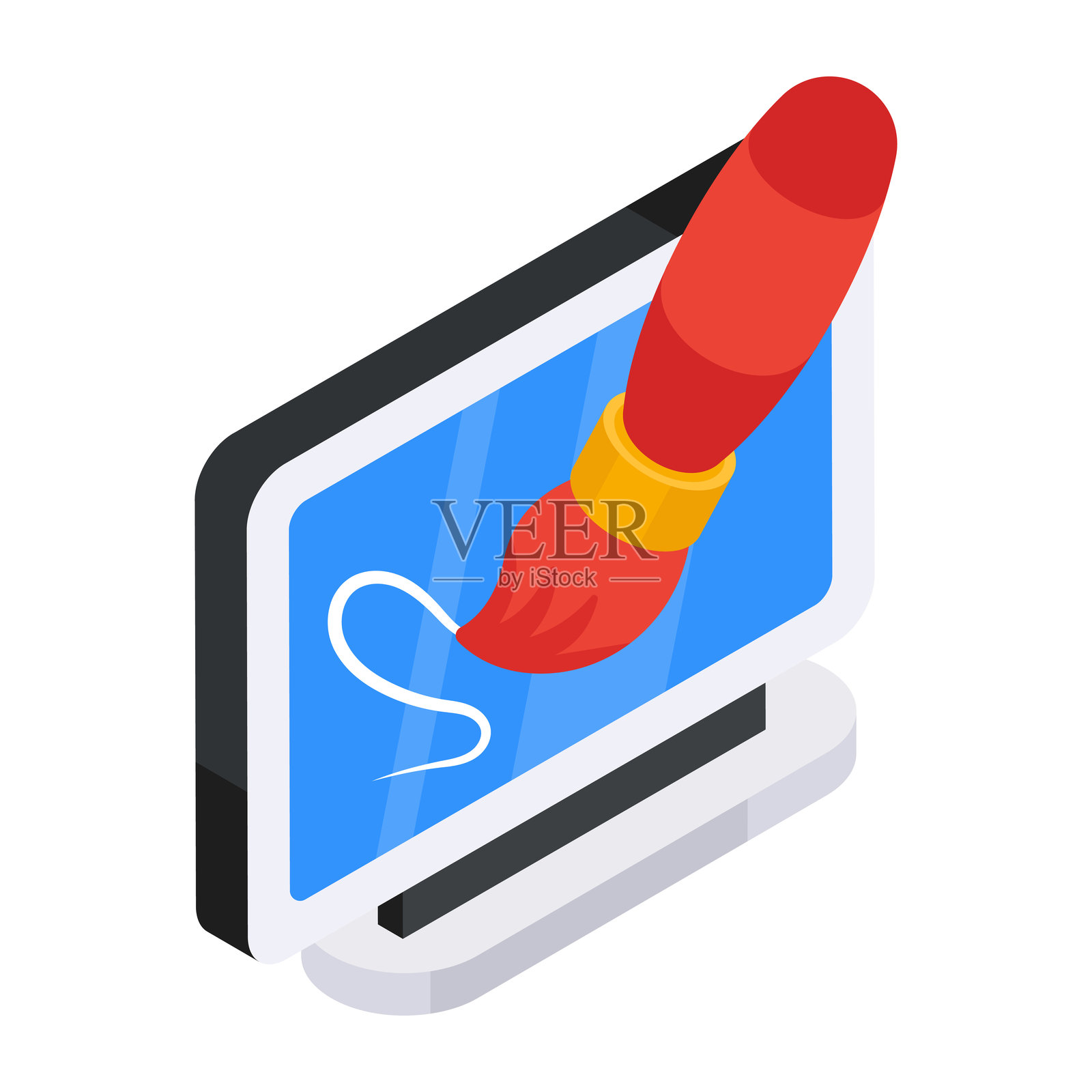 在线设计的概念扁平等距设计图标插画图片素材