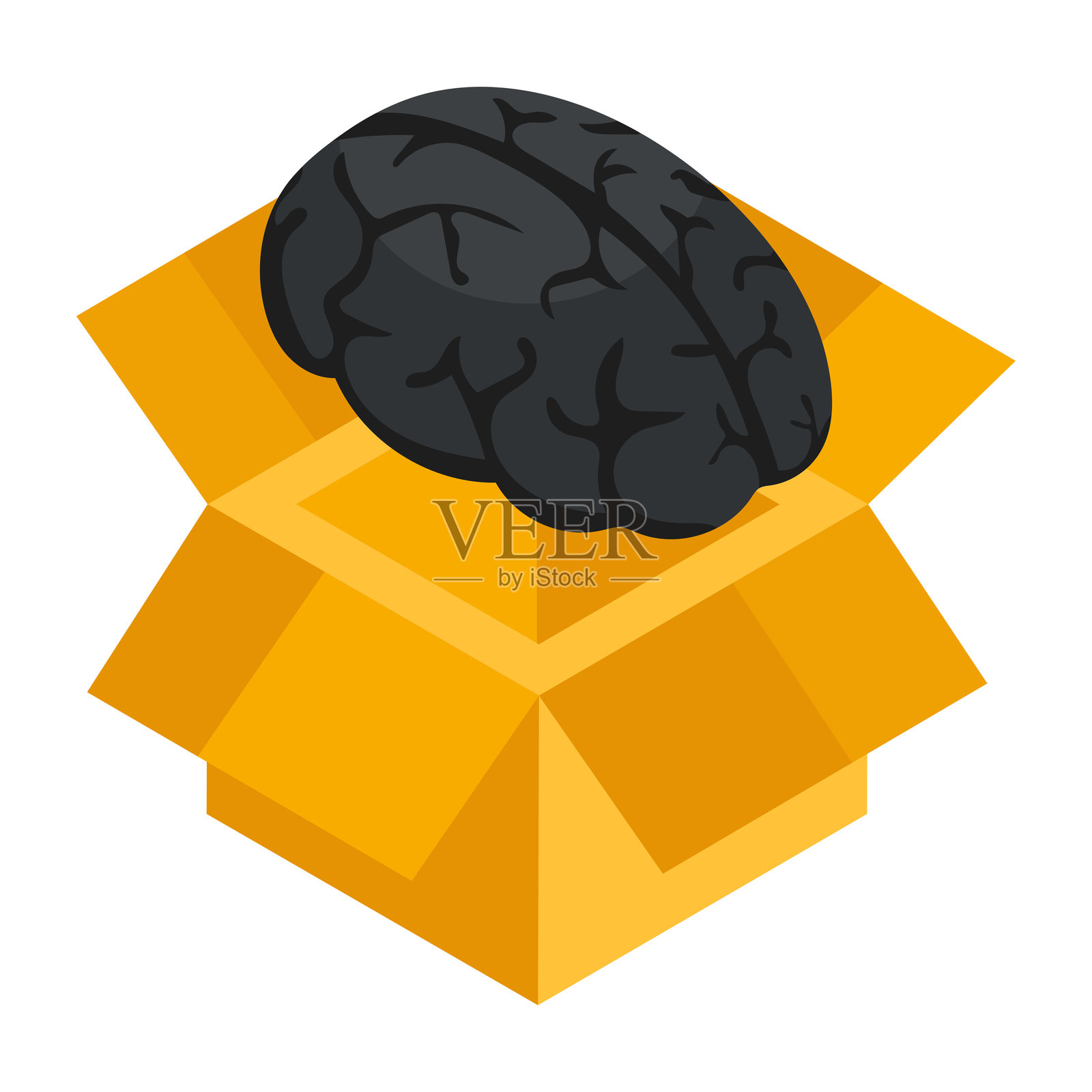 现代设计图标：跳出框框思考插画图片素材