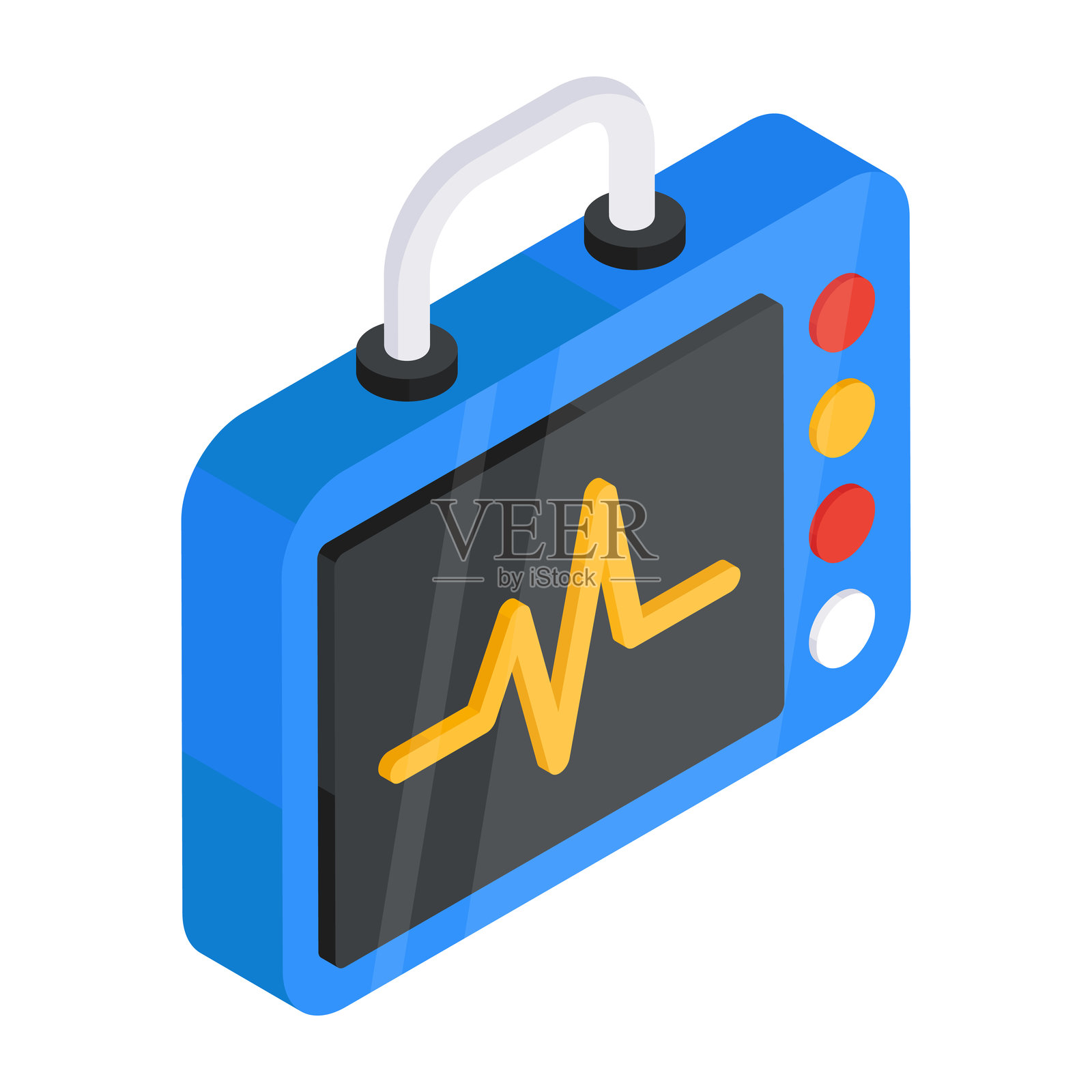 独特设计的心电图监测仪图标插画图片素材