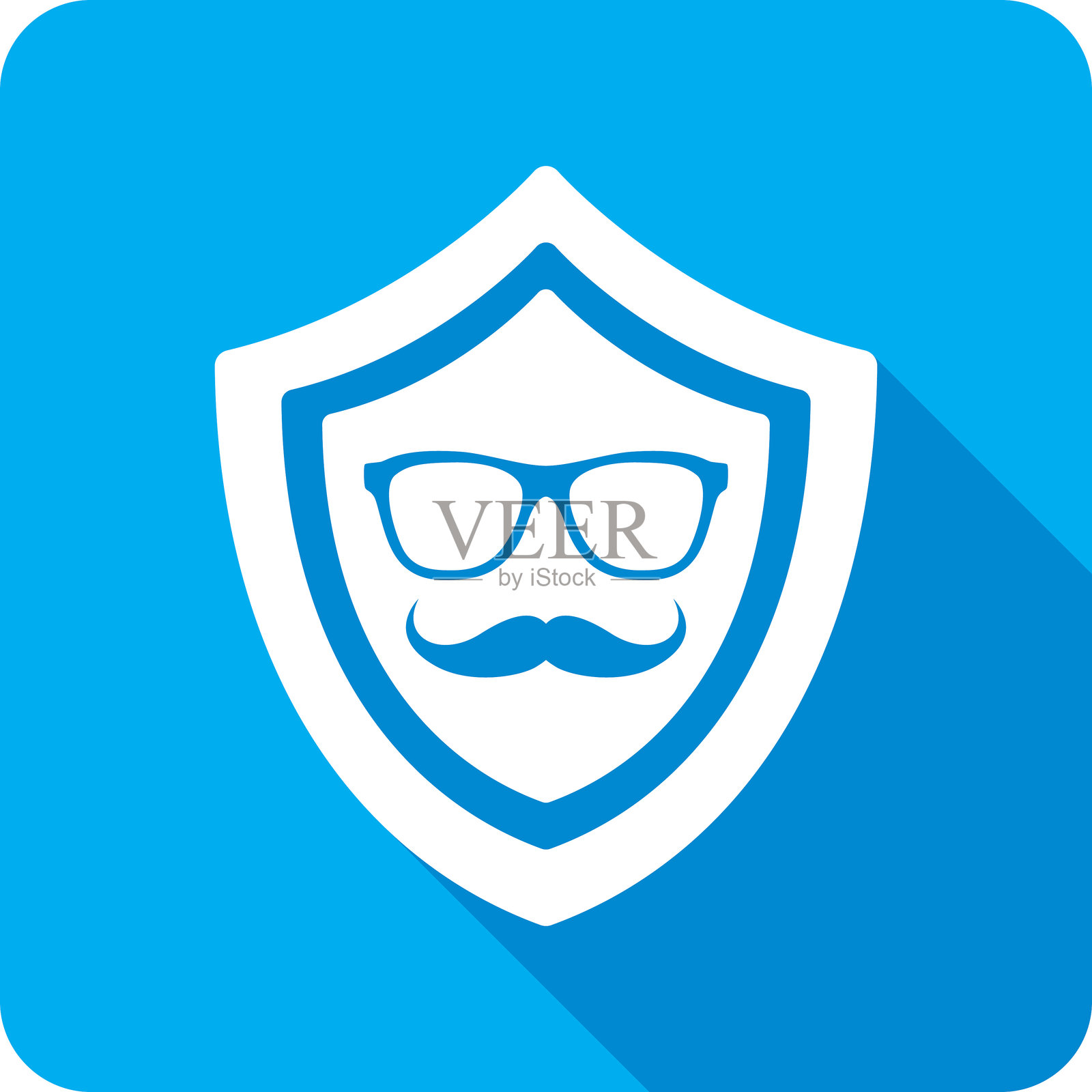 盾牌嘻哈风格图标轮廓插画图片素材