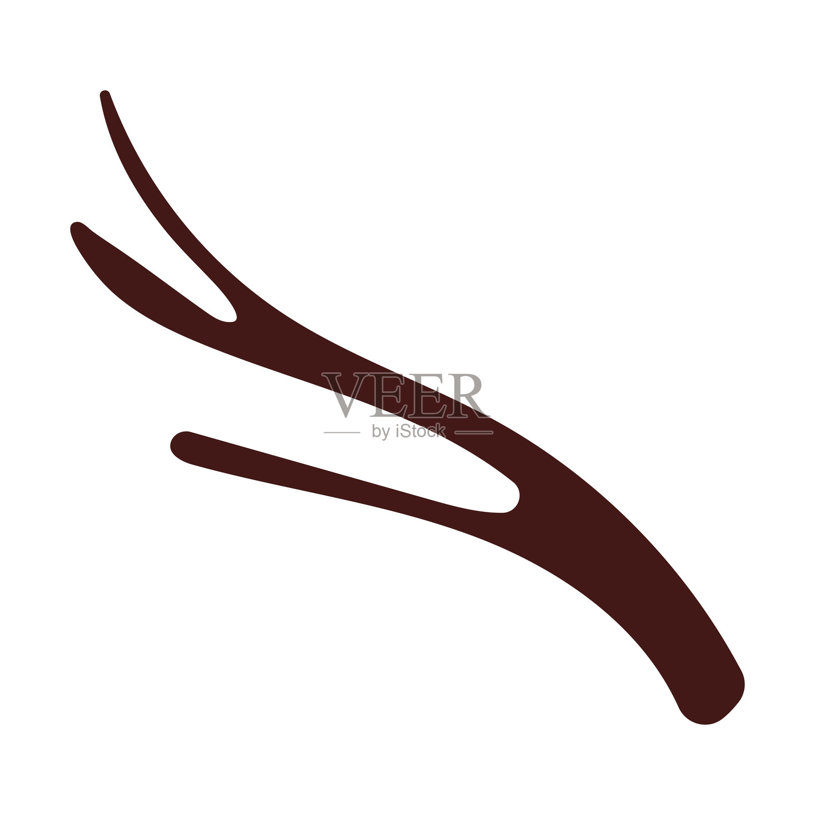 光秃树枝的卡通剪贴画。树枝的涂鸦。现代矢量插图，背景为白色。插画图片素材