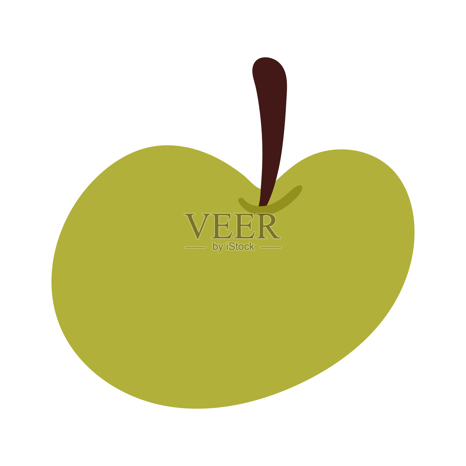 白色背景上的绿色苹果。 有机水果。 卡通风格。 适用于任何设计的矢量插图。插画图片素材