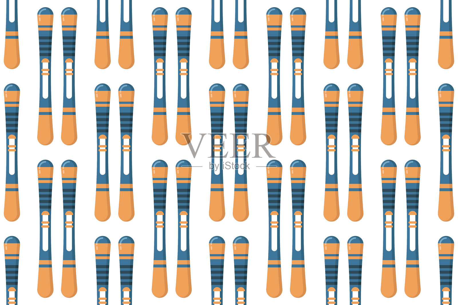 冬季运动装备无缝图案背景插画图片素材