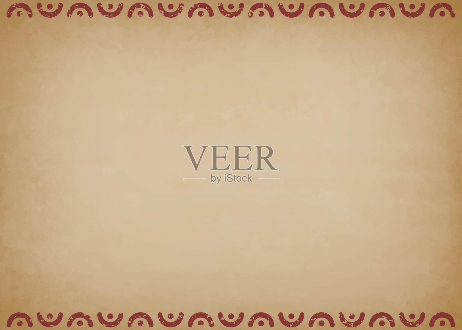 中国风格的旧纸质框架背景，磨损，复古插画图片素材