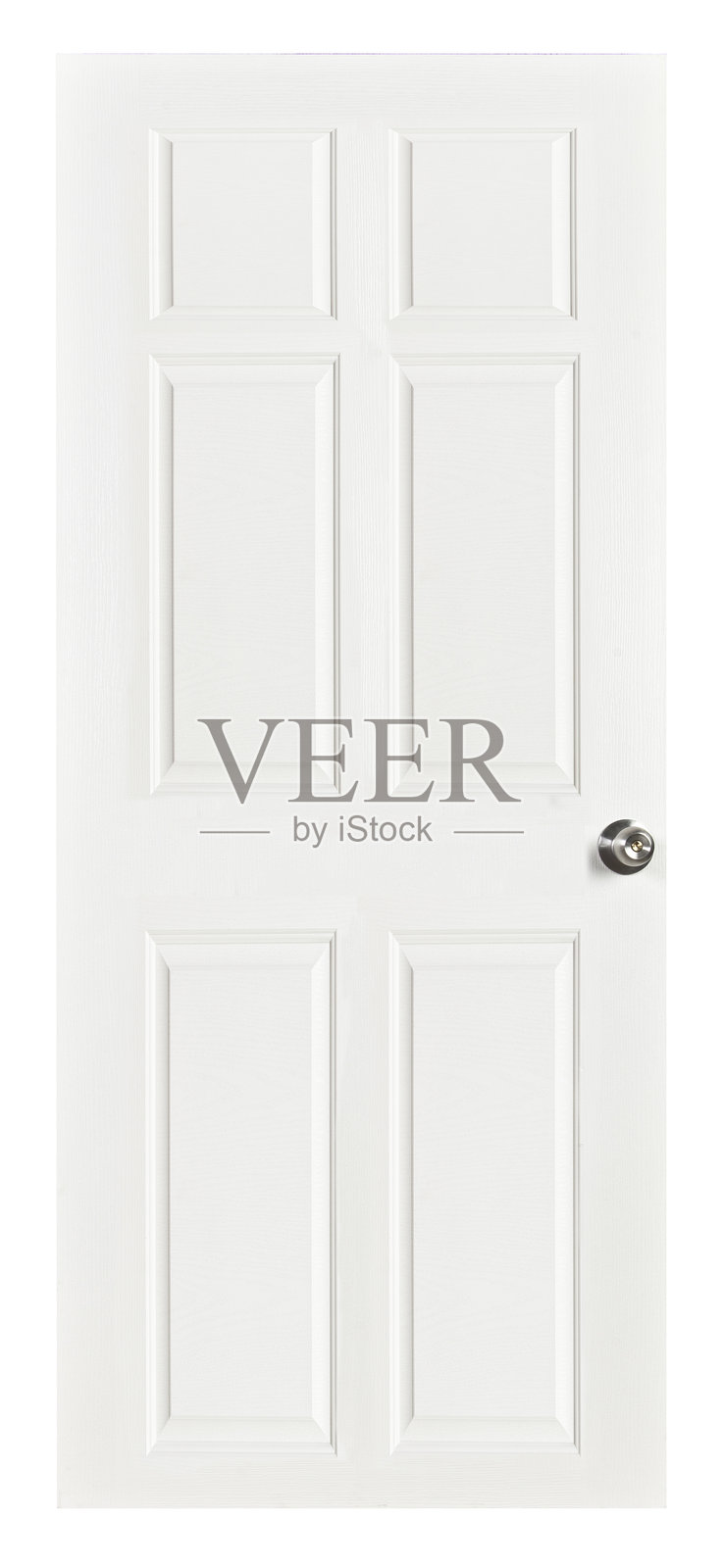 白色背景上的带把手的门照片摄影图片