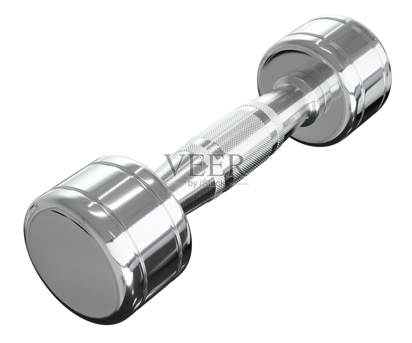 空白圆形哑铃，铬合金举重健身器材侧视图照片摄影图片