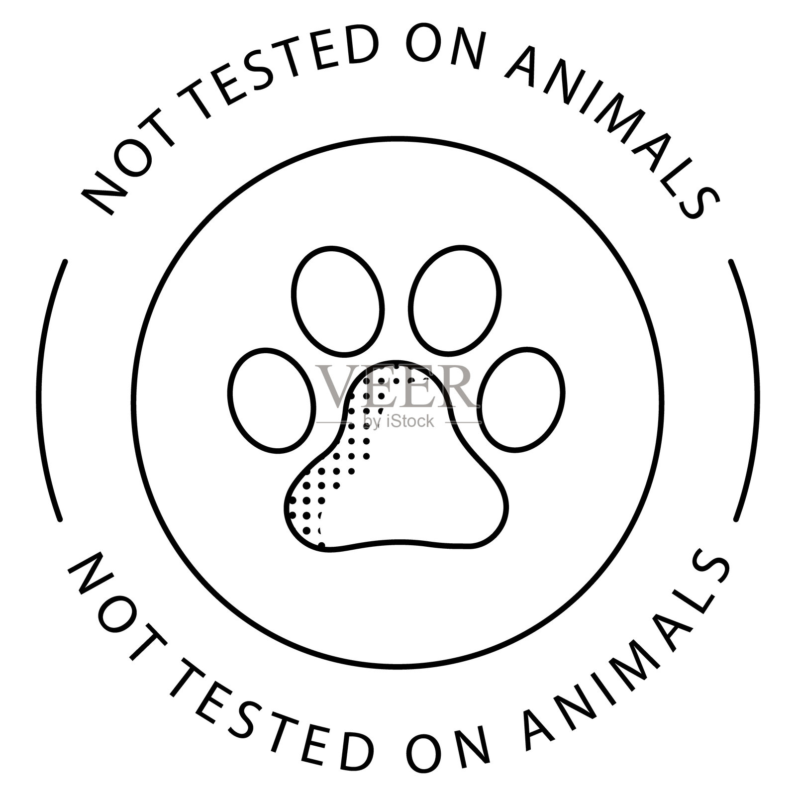 生态标签认证动物权利矢量图标设计插画图片素材