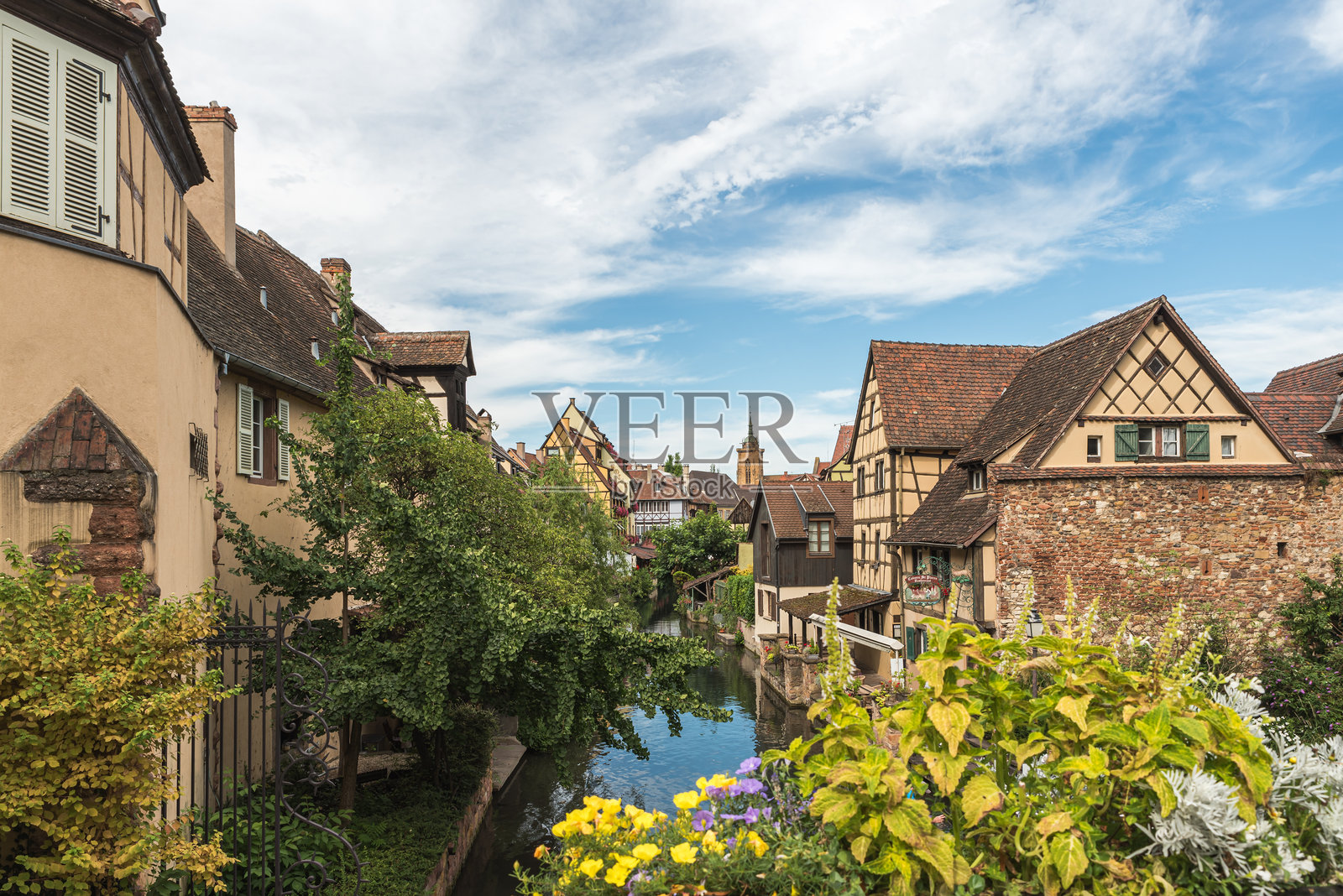 小威尼斯，法国阿尔萨斯大区科尔马的历史老城区照片摄影图片