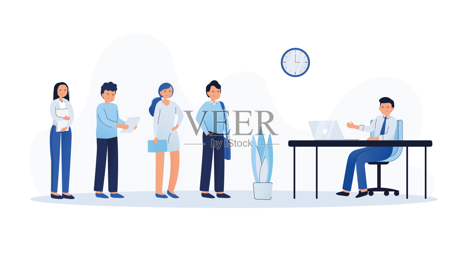 人力资源概念矢量图。现代平面设计的登陆页，展示和海报等。插画图片素材