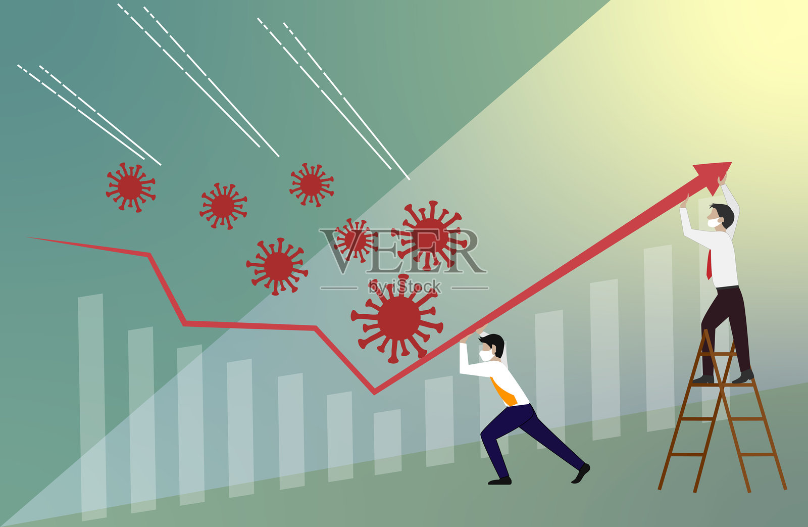 危机管理，团队合作的概念向量。插画图片素材