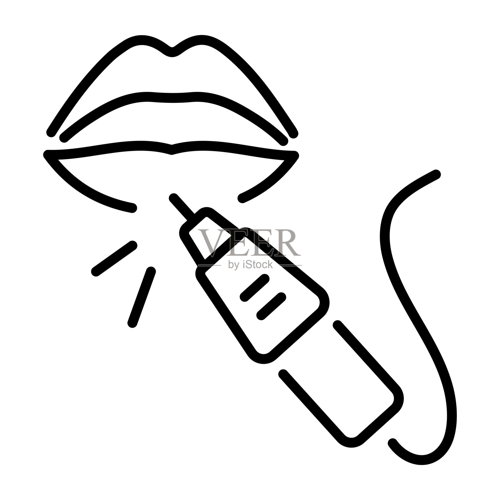 唇部纹身插画图片素材