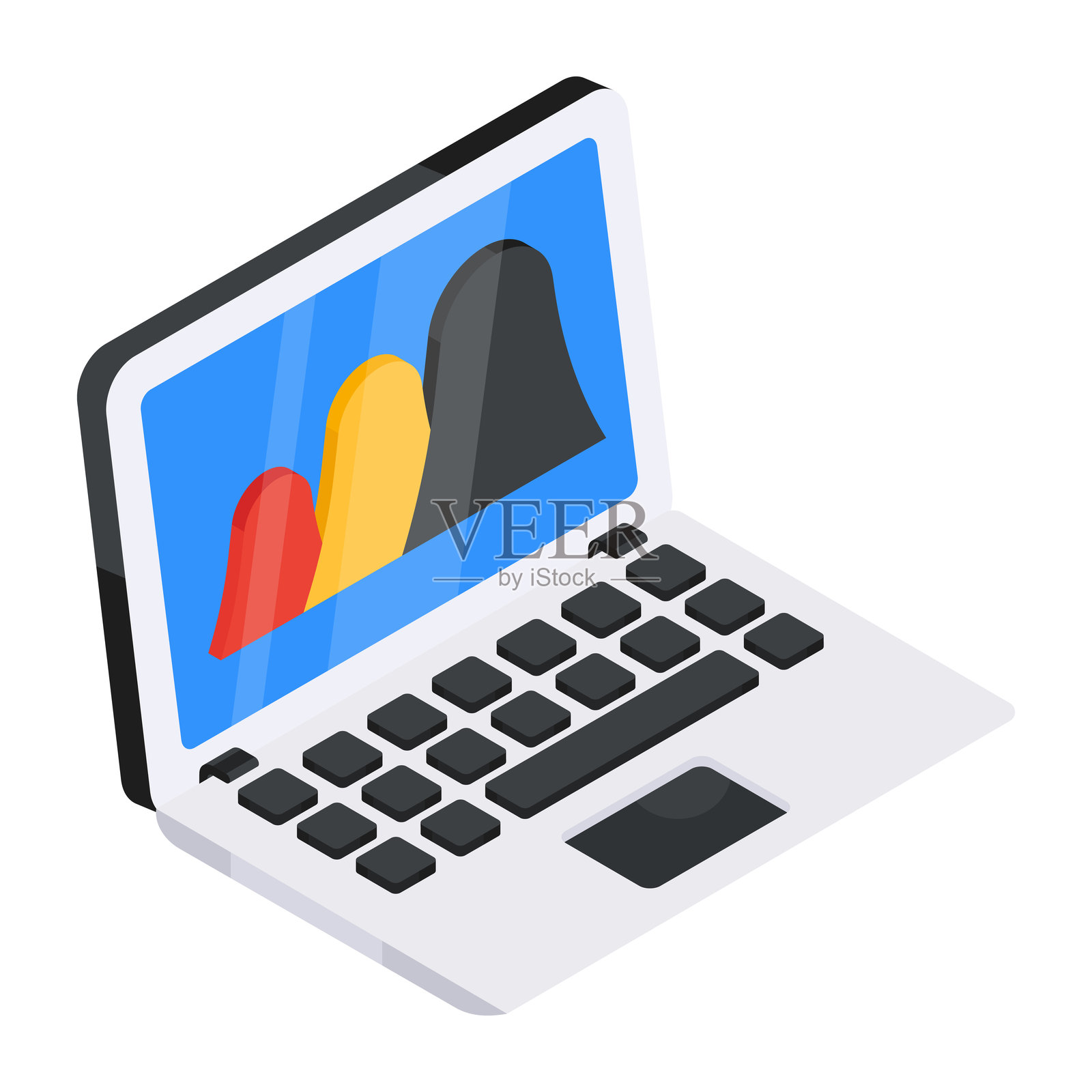 在线图表的扁平设计图标插画图片素材