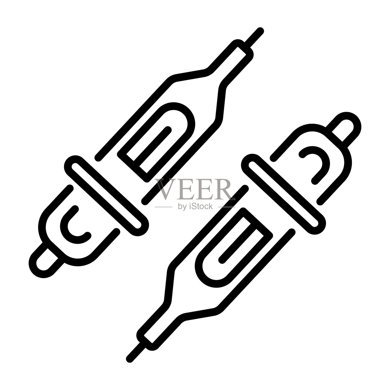 墨盒针插画图片素材