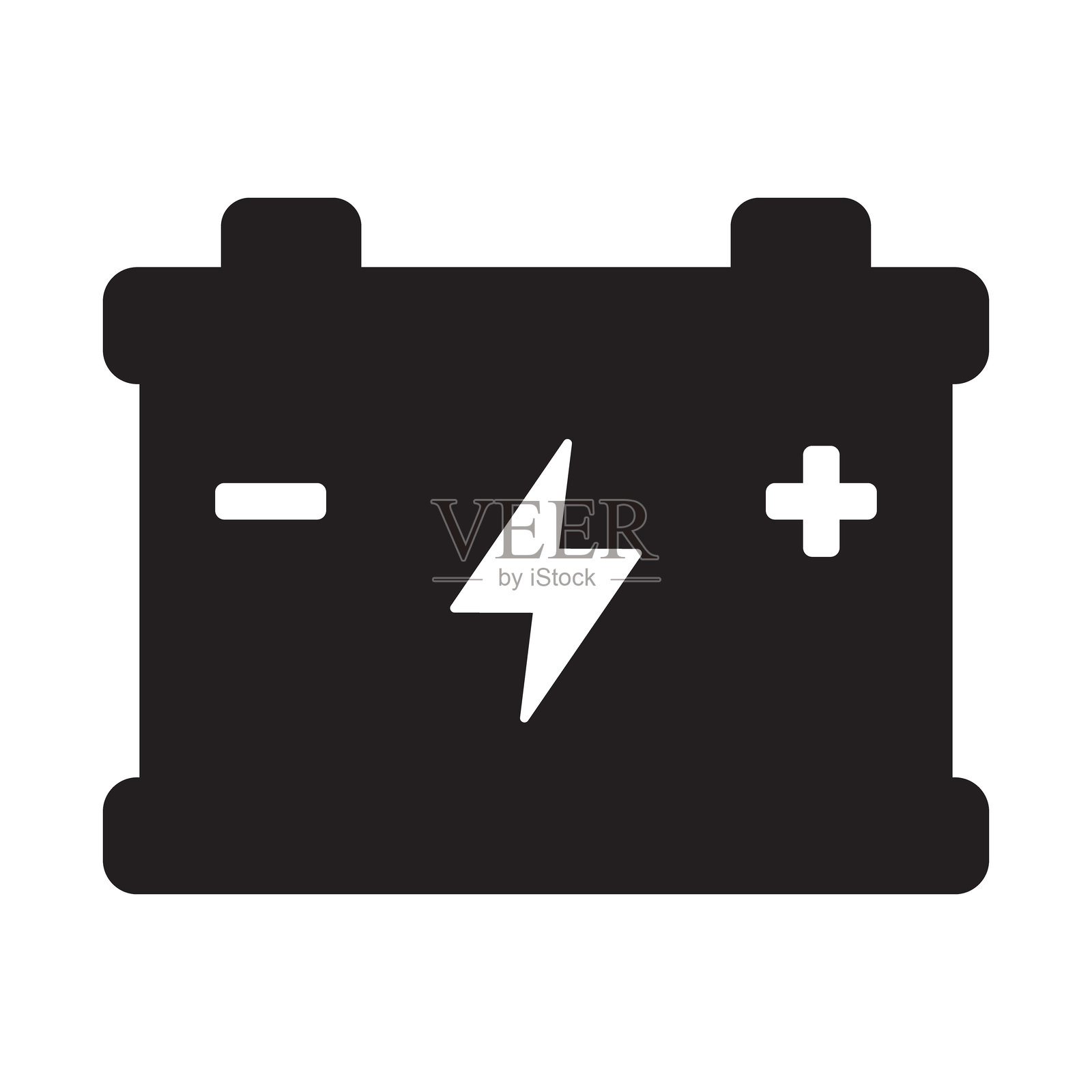 汽车电池图标。汽车蓄电池图标。汽车电池符号。插画图片素材