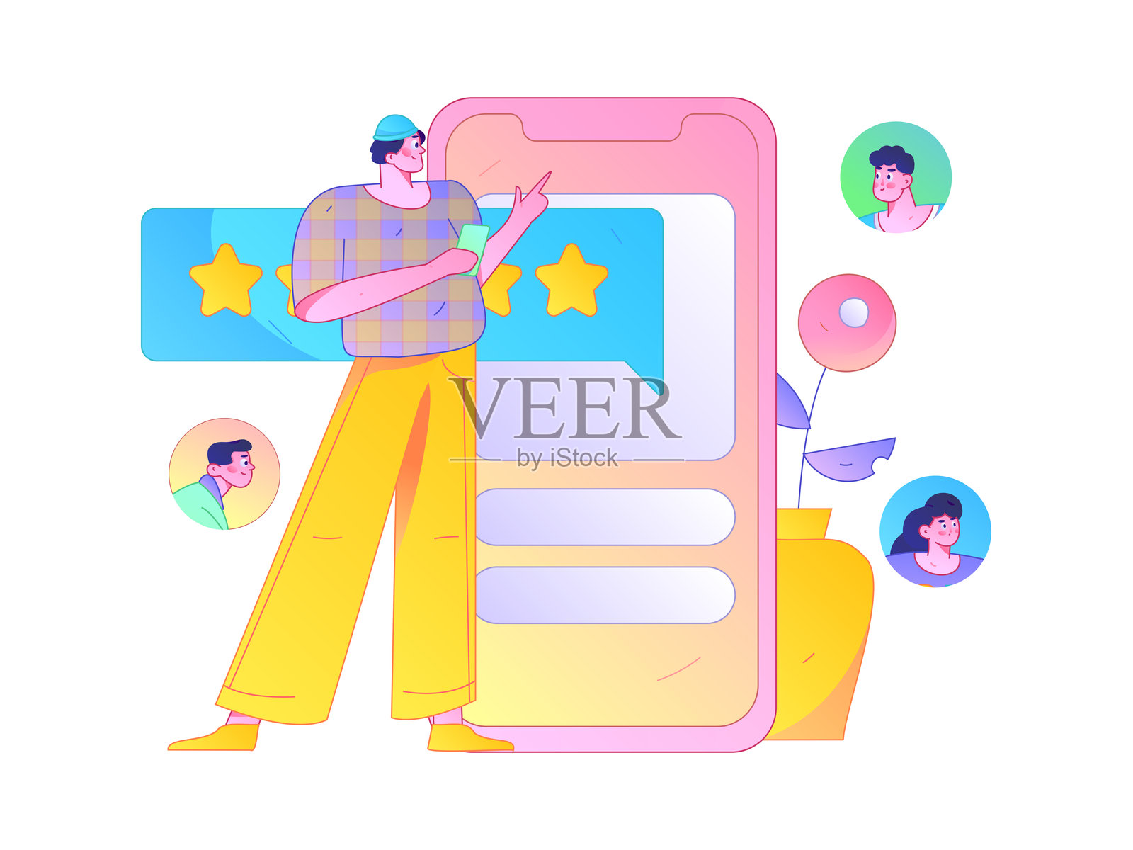 进行工作面试的人员扁平矢量概念操作手绘插图插画图片素材