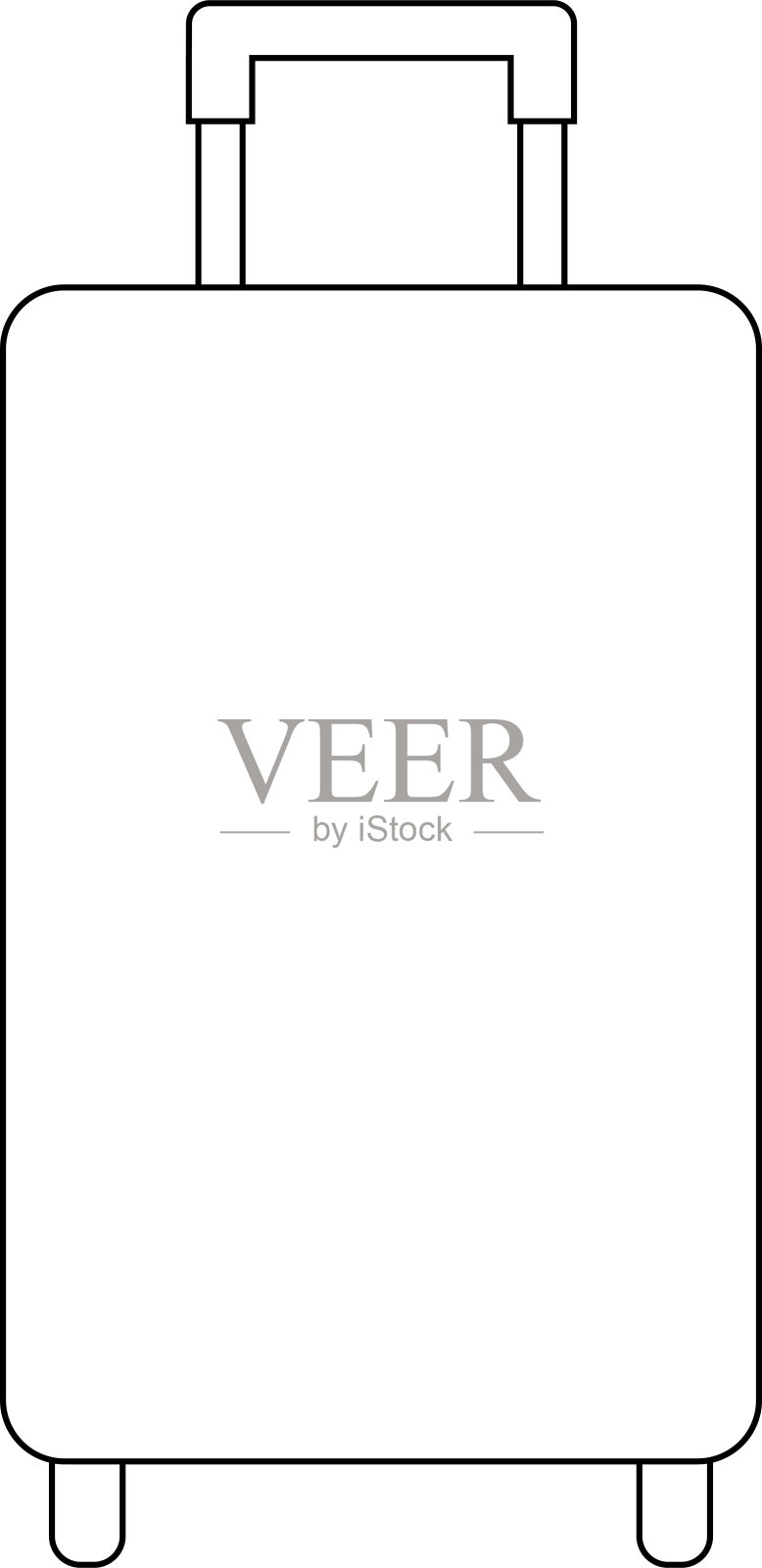 行李箱图标，轮廓风格。带透明背景的矢量插图。插画图片素材