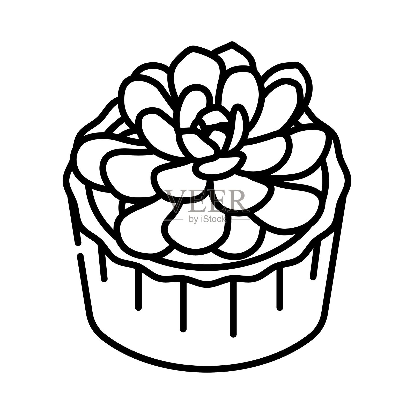 盆栽多肉仙人掌图标插画图片素材