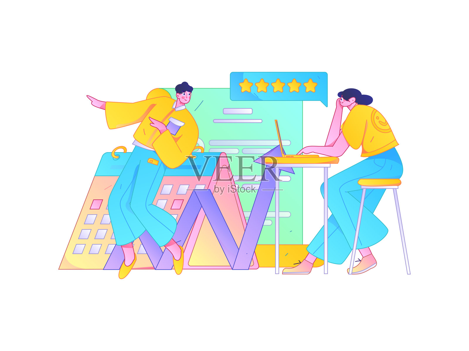 市场规划商业角色扁平矢量概念操作手绘插图插画图片素材