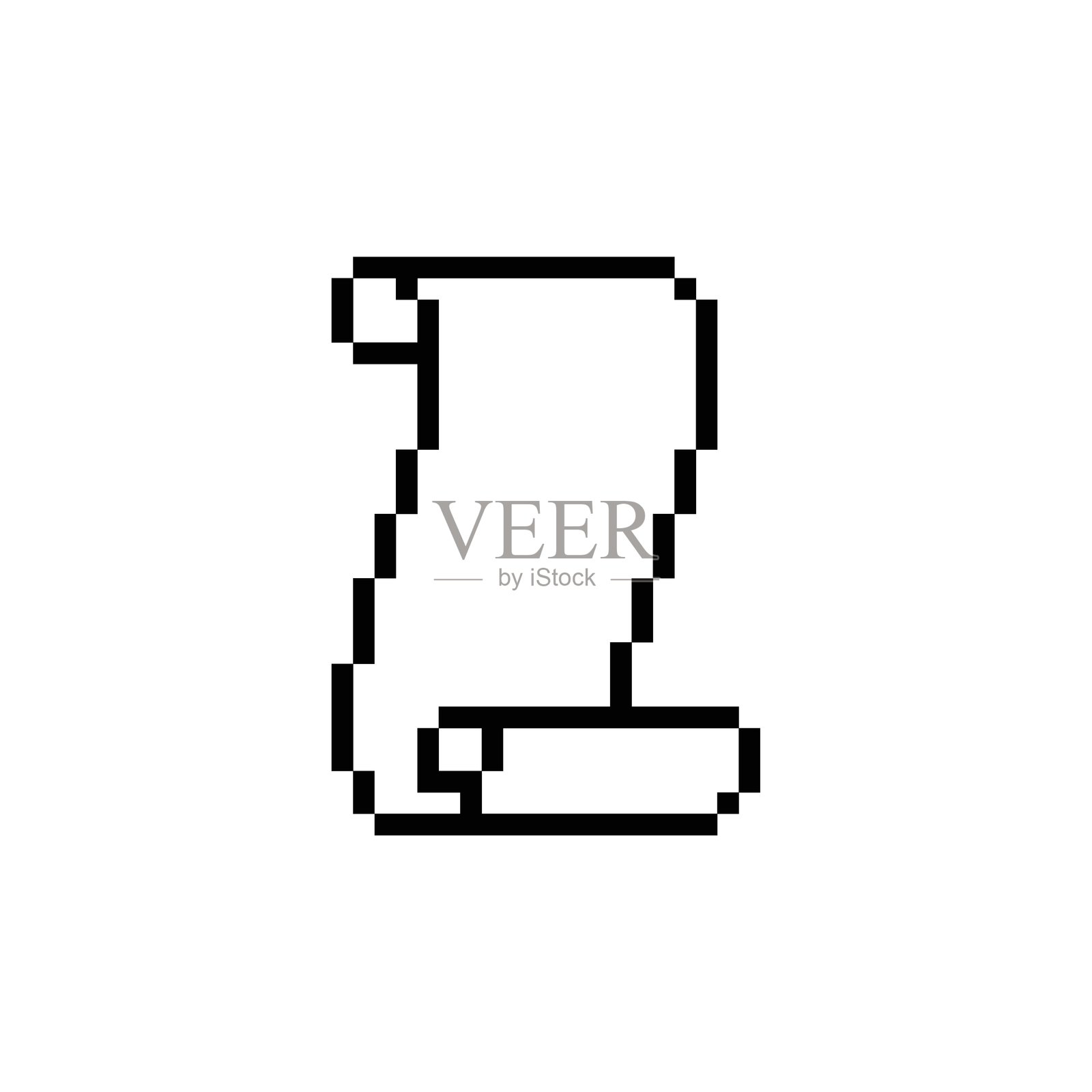 像素滚动纸图标。游戏用的8位像素艺术苏瓦纸标志插画图片素材