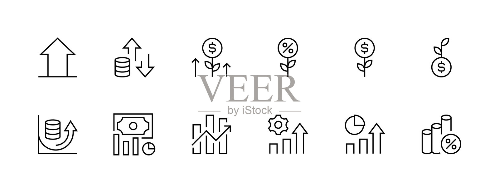 经济图标集。插画图片素材