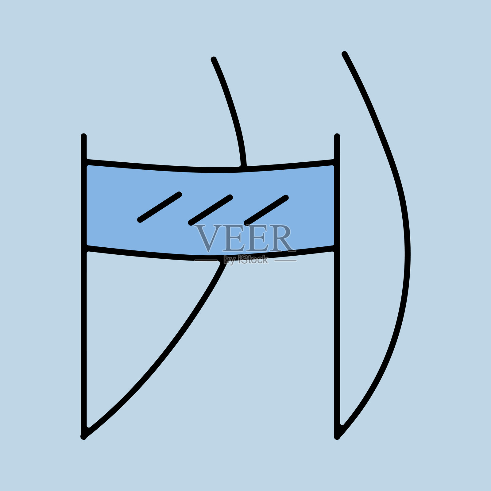 滑雪道终点线矢量图标。冬季标志插画图片素材