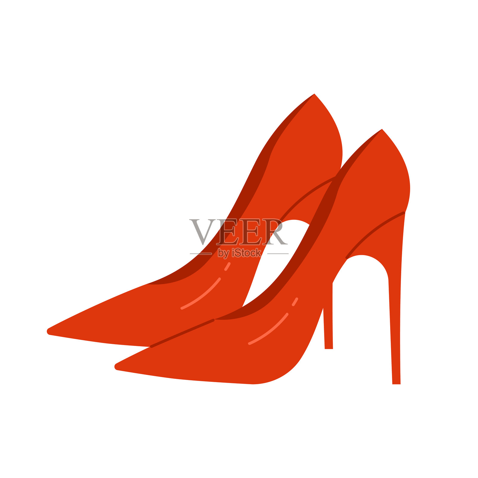 时尚的红色高跟鞋，完美设计，适合想要引人注目的时尚爱好者插画图片素材