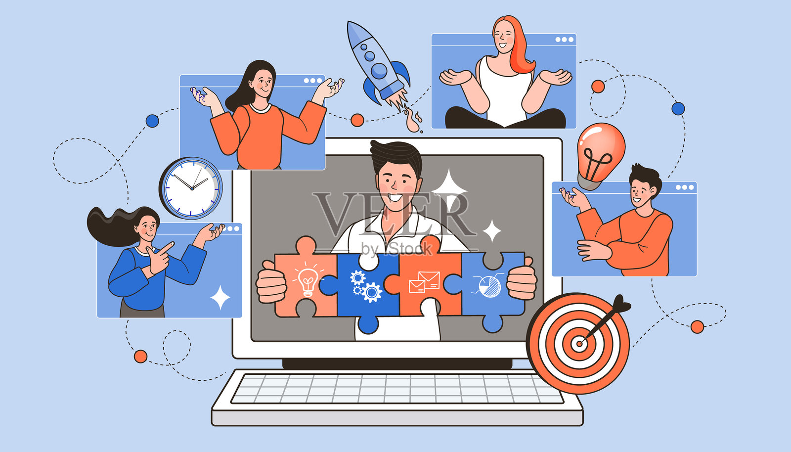 移动社交媒体概念。在线聊天的男女。社交网络概念。轻松聊天的着陆页网站。社交网络。在家视频会议。插图矢量平面设计。插画图片素材