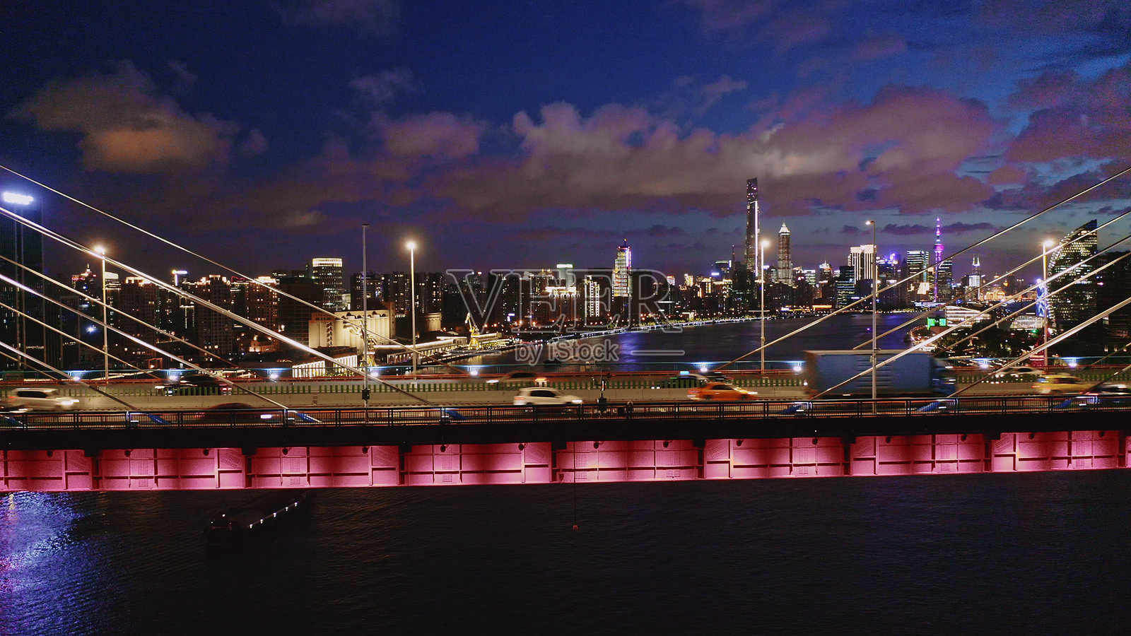 上海黄浦江杨浦大桥的航拍摄影照片摄影图片