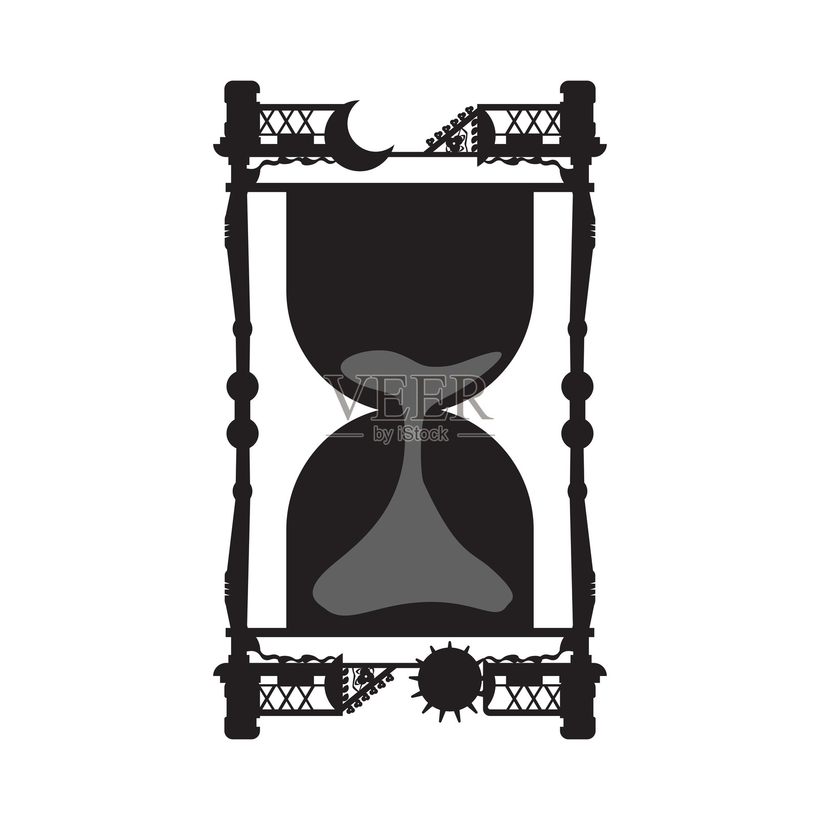 复古沙漏矢量插图。插画图片素材