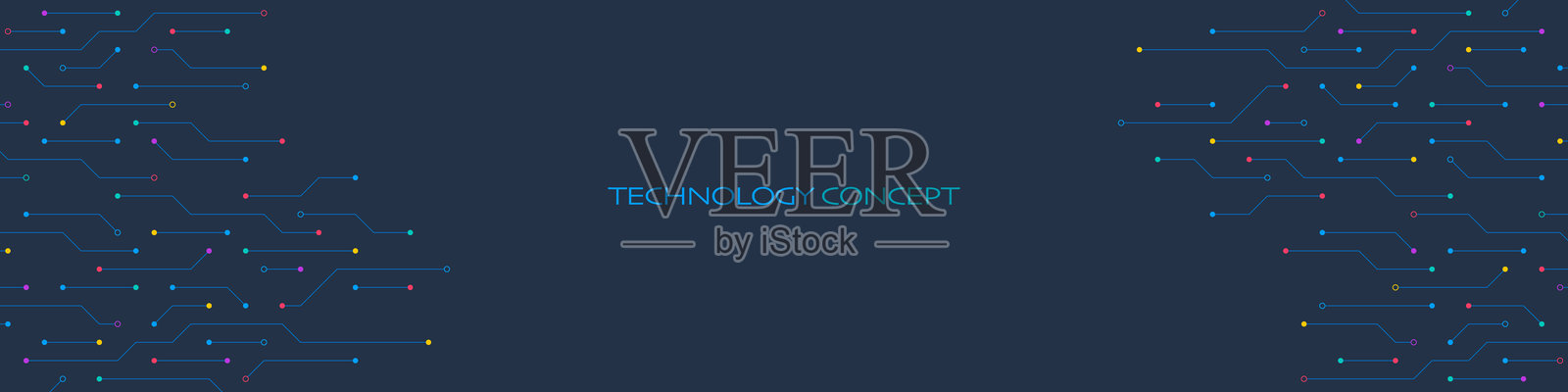 电路板纹理与通信技术概念插画图片素材