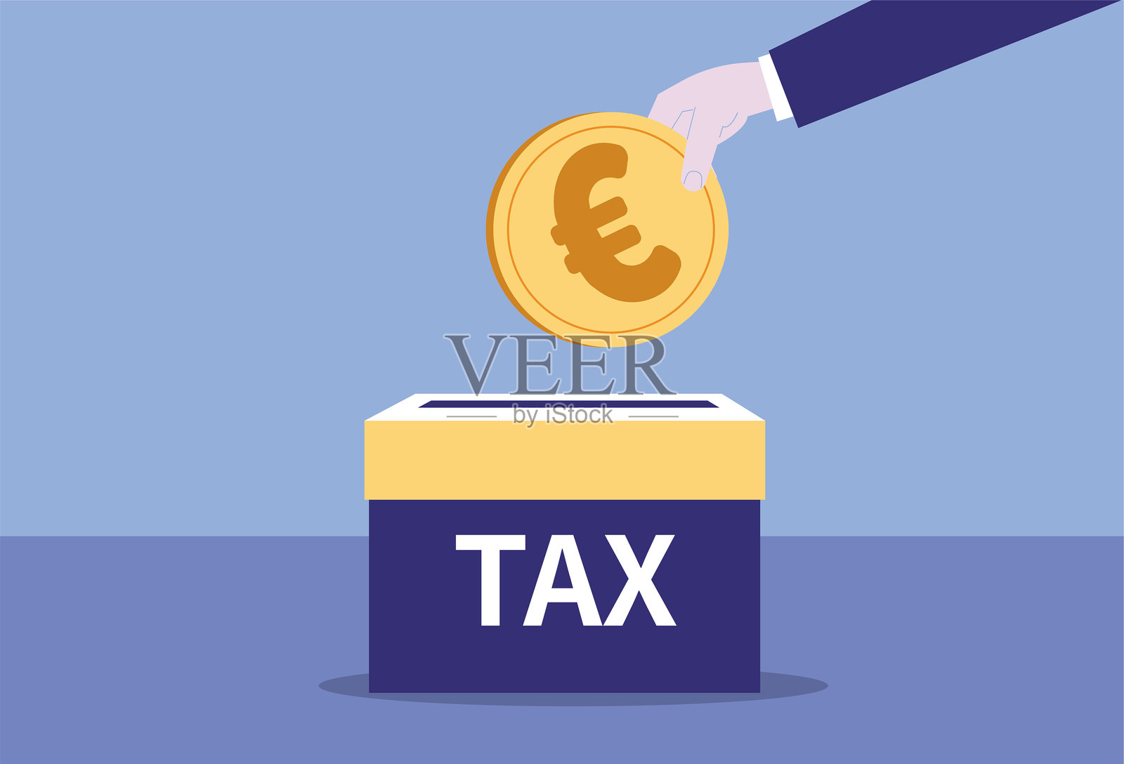 以欧元缴税插画图片素材