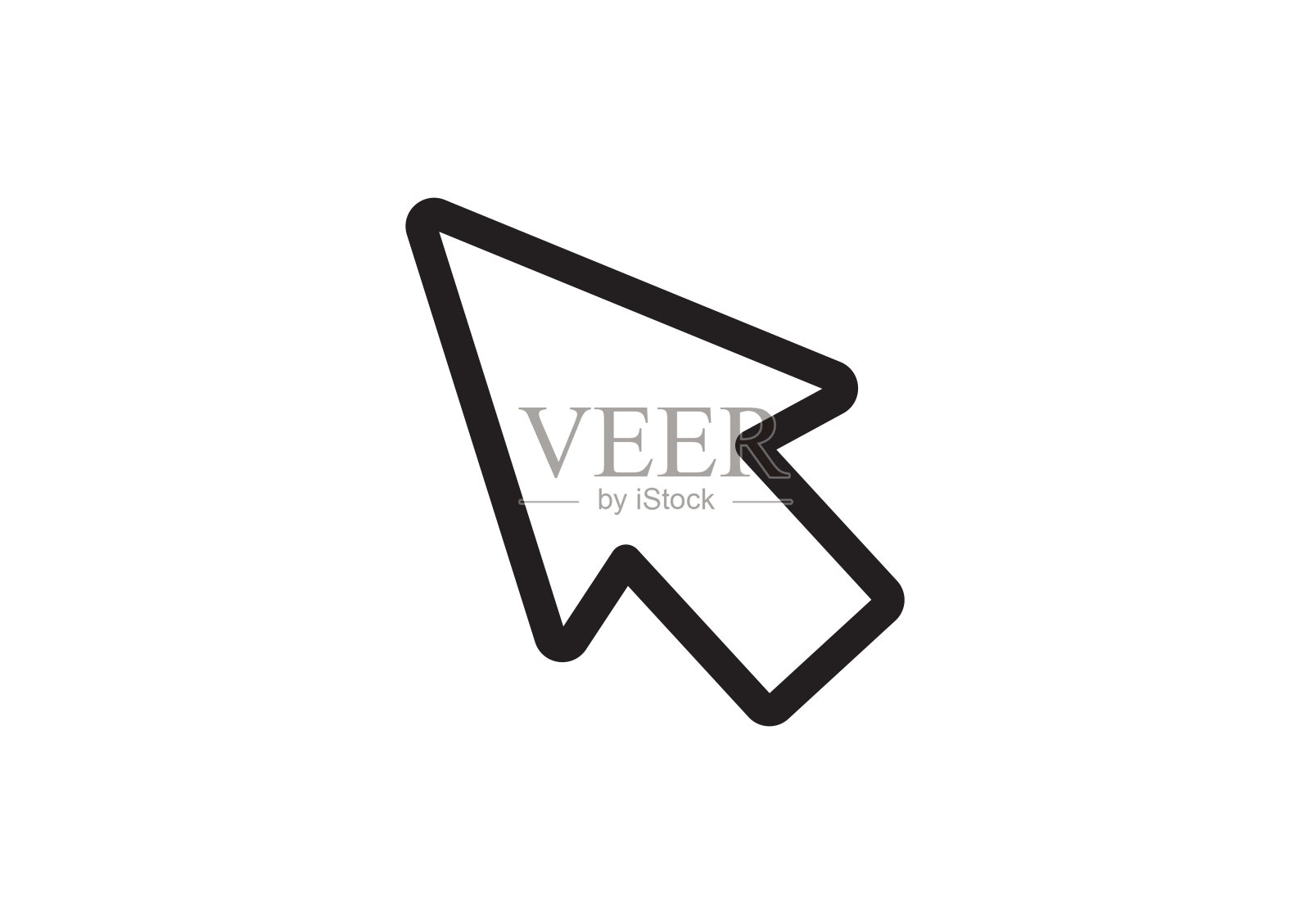 透明背景上的粗体轮廓光标图标插画图片素材