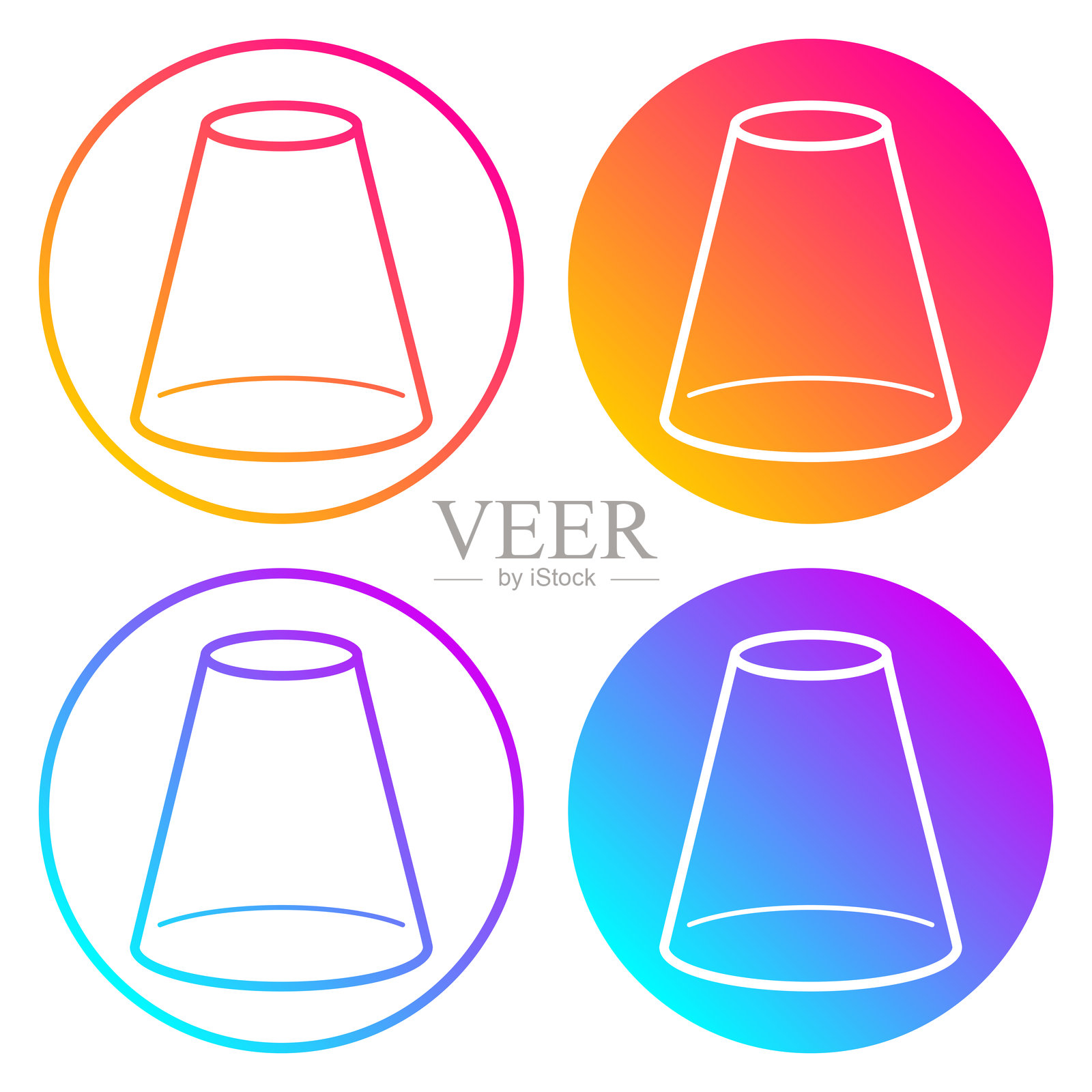 圆锥形。带有颜色渐变的圆形图标插画图片素材